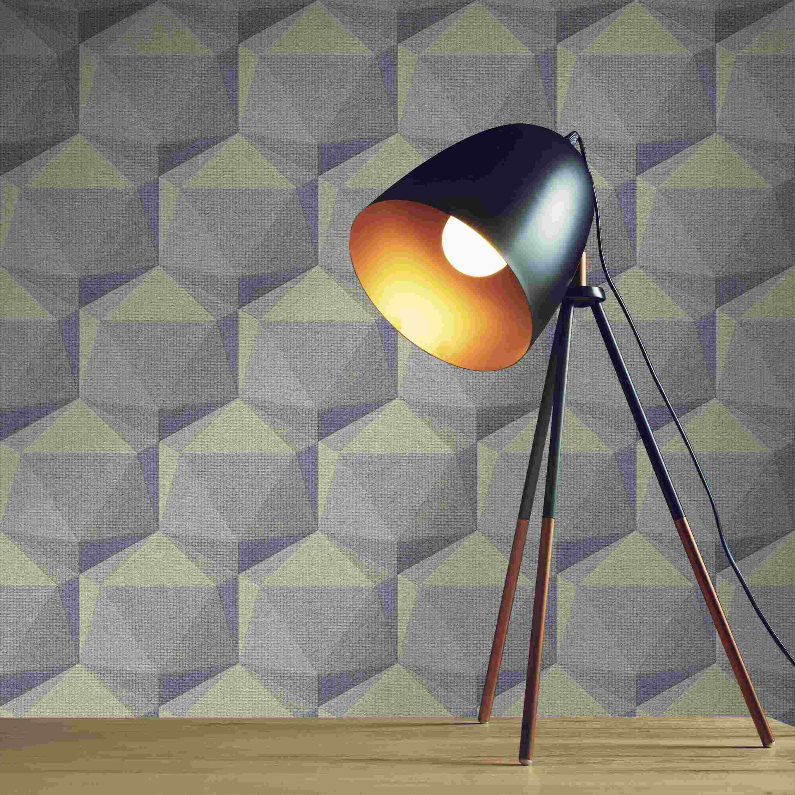 Tapete Meo Grafik M1-No.4002 Vlies Blau Beige Hexagon Tadessi 10.05 x 0.53 m