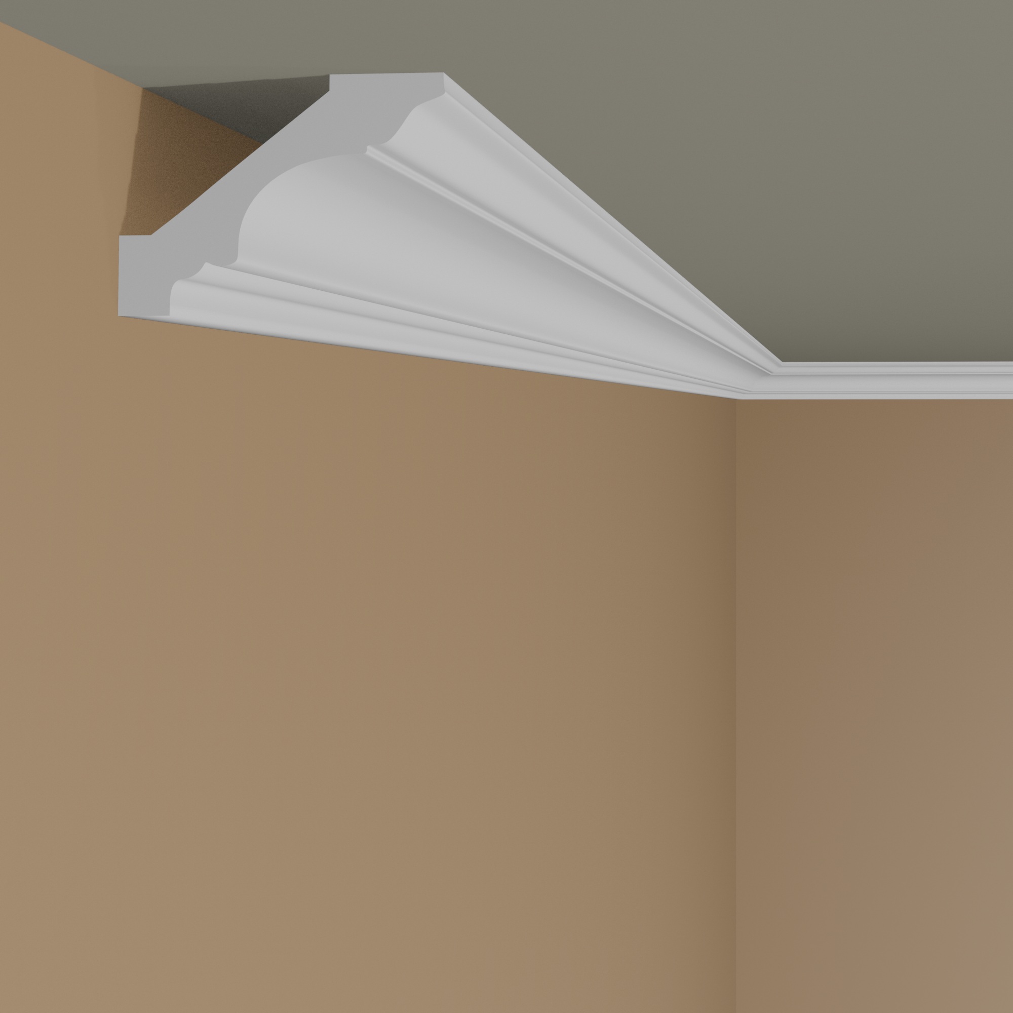 Elite Decor Stuckleiste P822| Polyurethan 50 x 48 x 2000 mm Styropor Deckenleiste Weiß