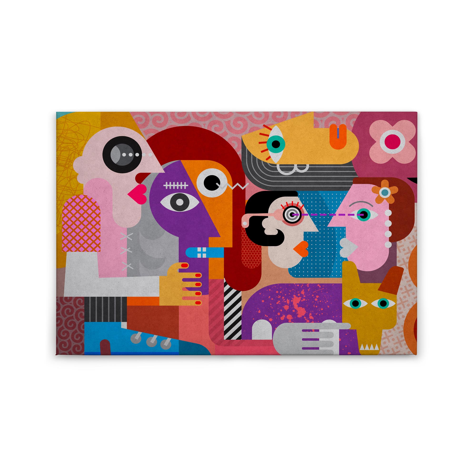 Tadessi Leinwandbild Abstrakt - 60 x 90 cm - M1-No.50216 - Keilrahmen in Blau Gelb