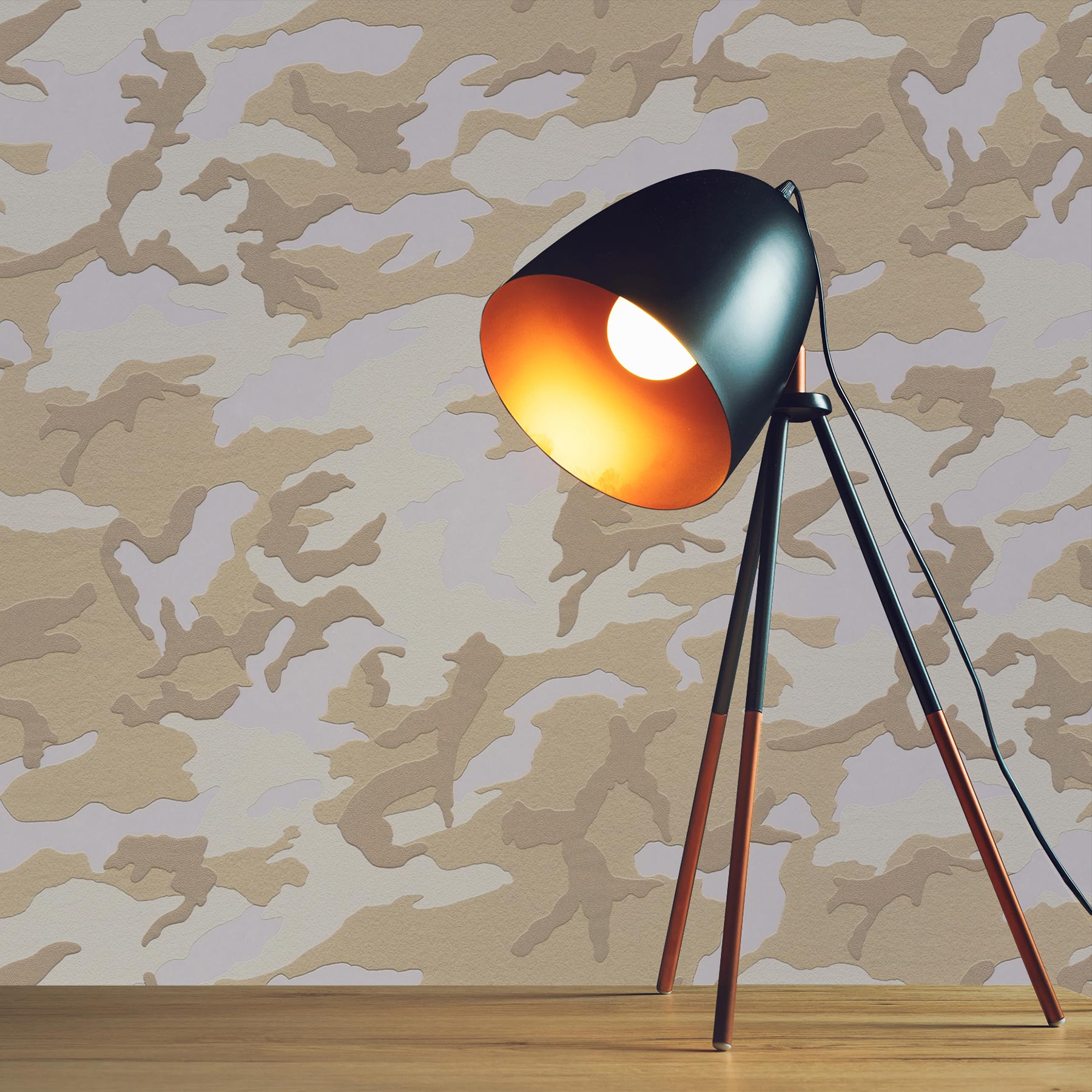 Tapete Kinderzimmer M1-No.2796 | Vliestapete | Beige | Tapete Jung | Camouflage
