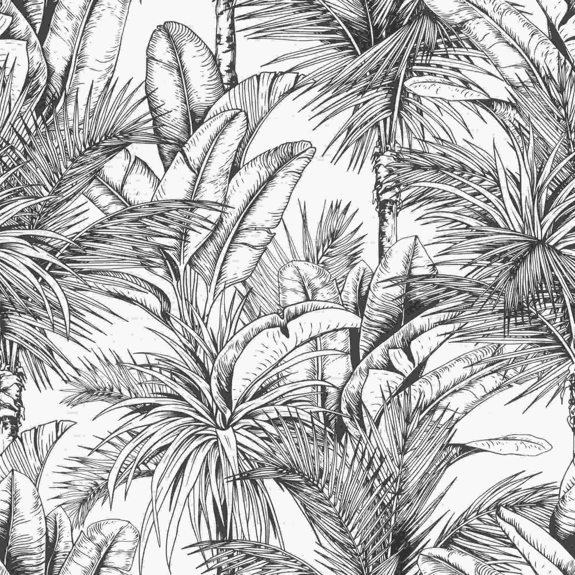 Rasch Salsa 478013 Papel pintado no tejido Botánico 10,05 x 0,53 m Negro Blanco