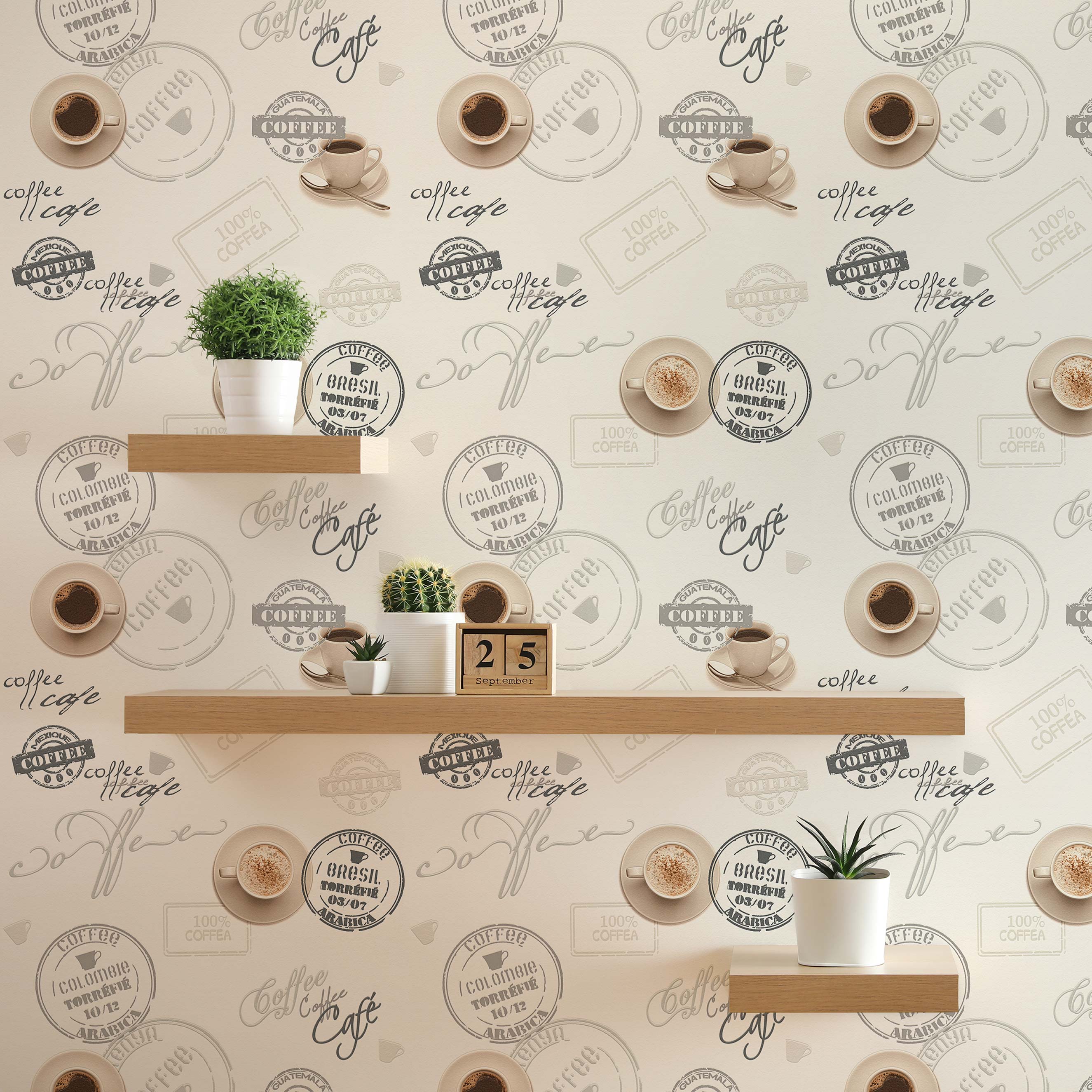 Tapete Küche M1-No.891 | Papiertapete | Creme | Beige | Ausgefallene Tapete