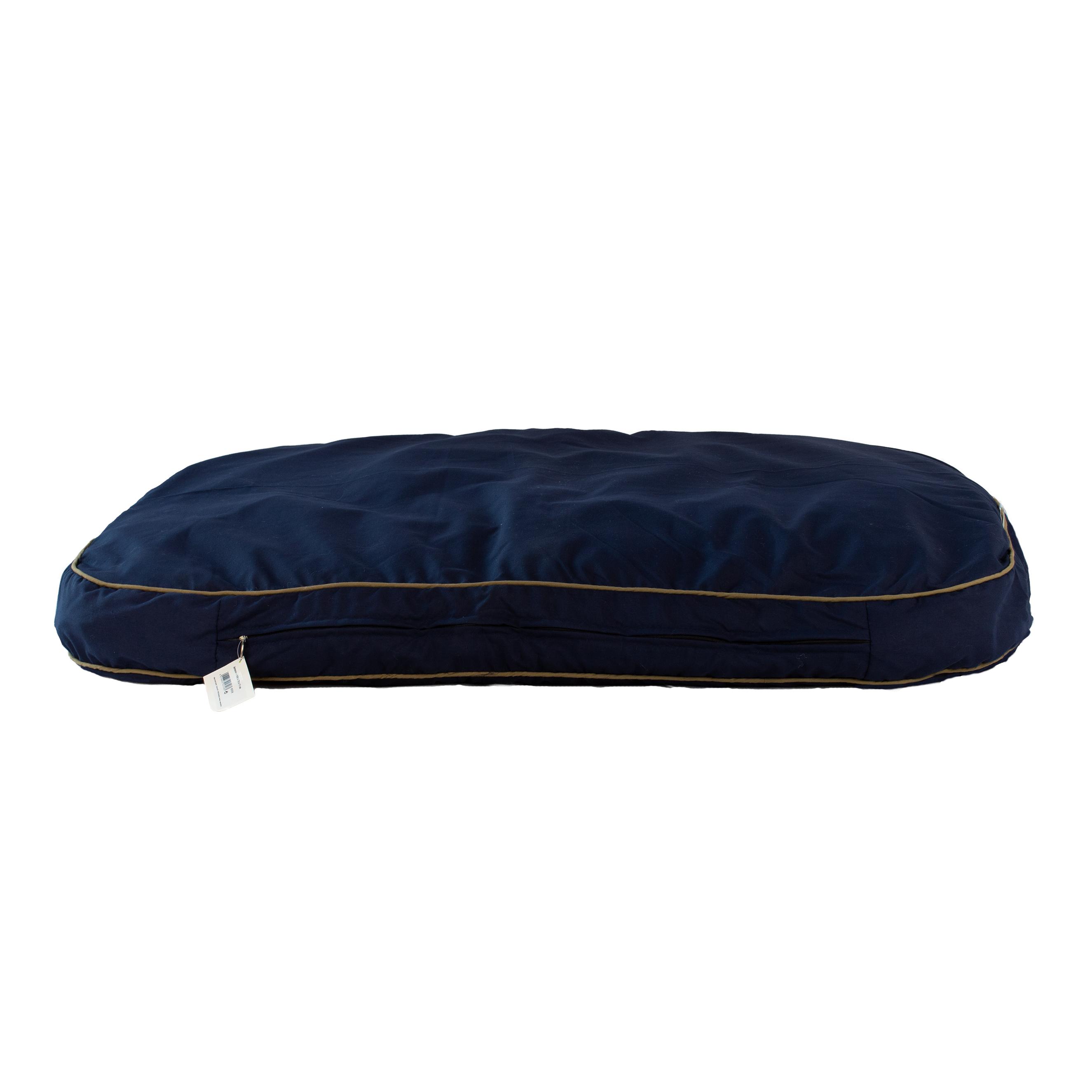 Hundekissen Jerome | Navy-Cognac | 100x70x11cm | Liegekissen | Mit Antirutschbeschichtung