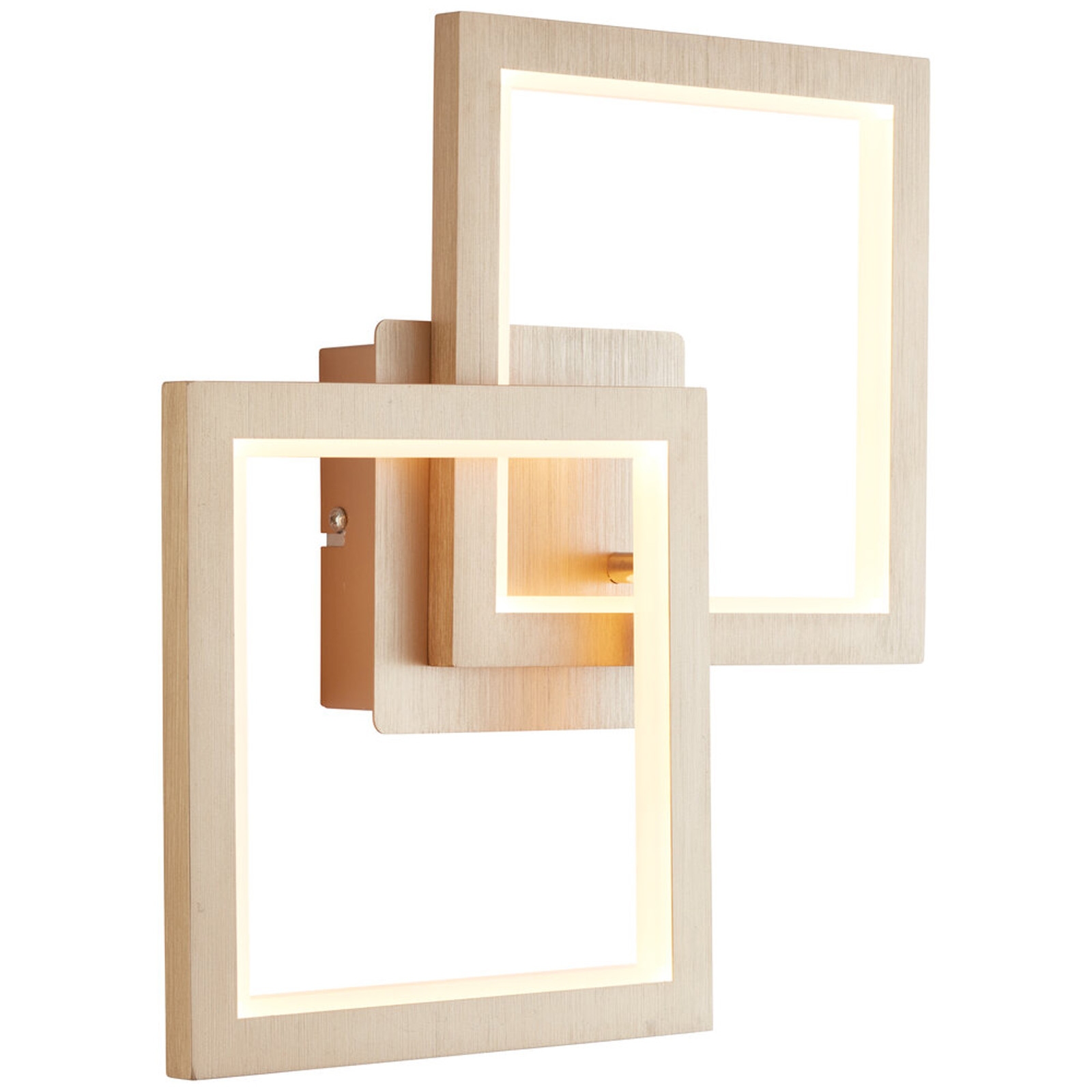LED Deckenleuchte 44.5 x 7 x 28.5 cm Gold Kunststoff Deckenlampe Eckig Lichtfarbe: Warmweiß