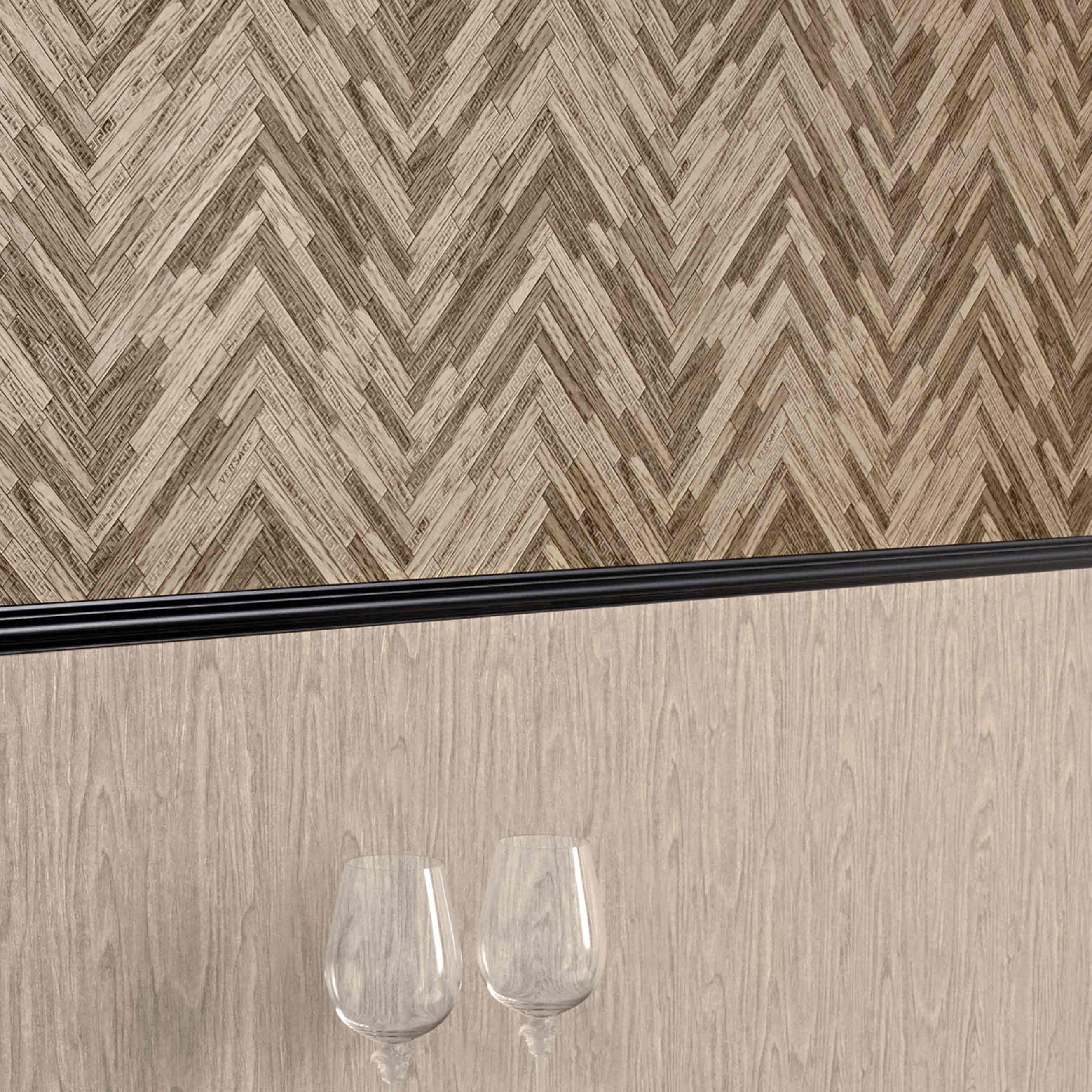 Design Tapete Versace 4 | No. 10203 | Vliestapete Holzoptik | 0.70 m x 10.05 m | Beige