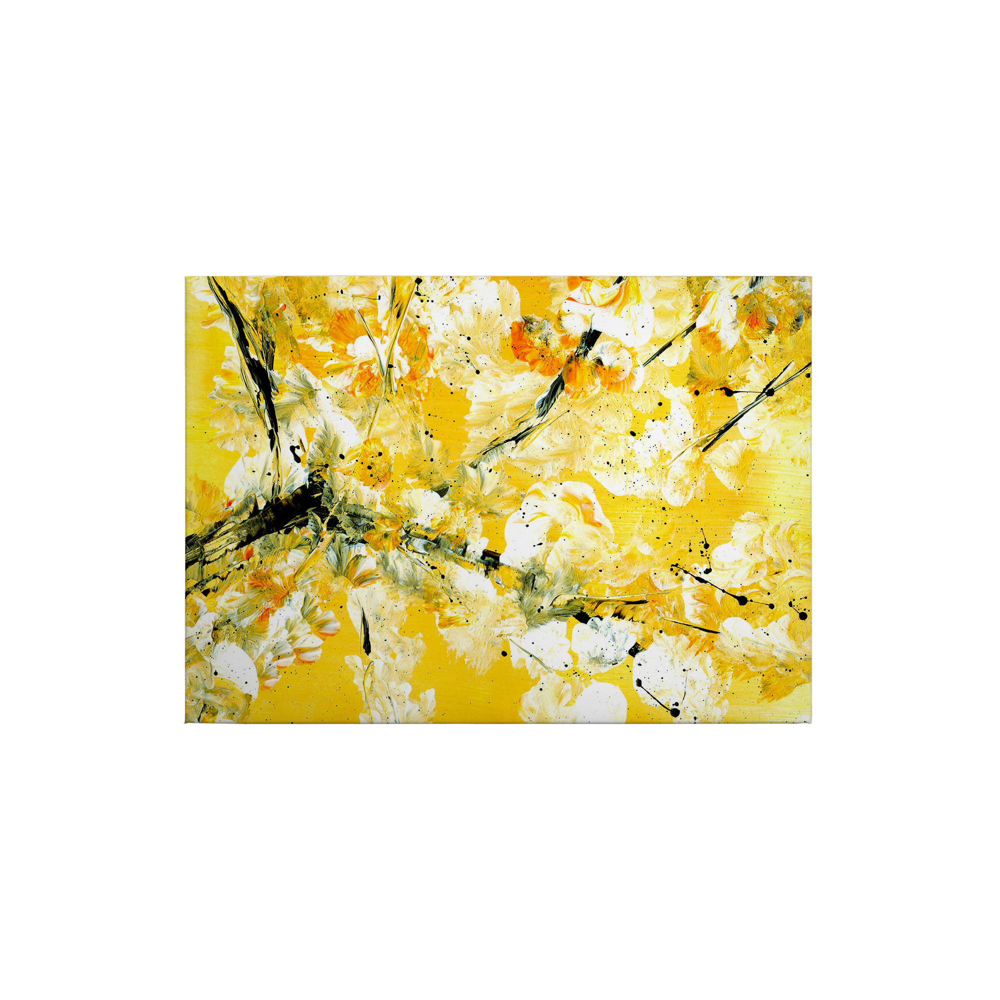 Tadessi Leinwandbild Abstrakt - 50 x 70 cm - M1-No.50311 - Keilrahmen in Gelb