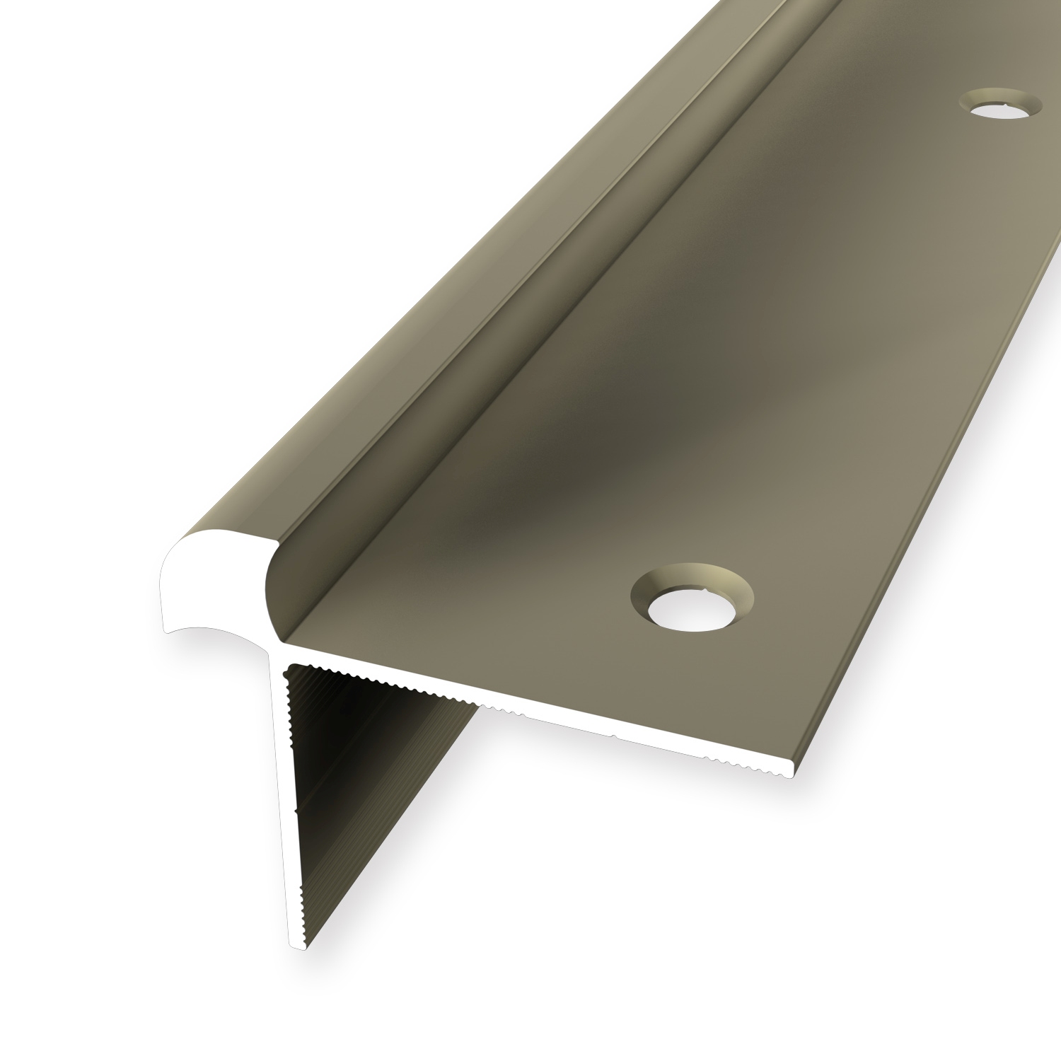 Treppenkantenprofil 33 x 43 mm Aluminium Winkelprofil Glatt Versenkt Gebohrt Küberit