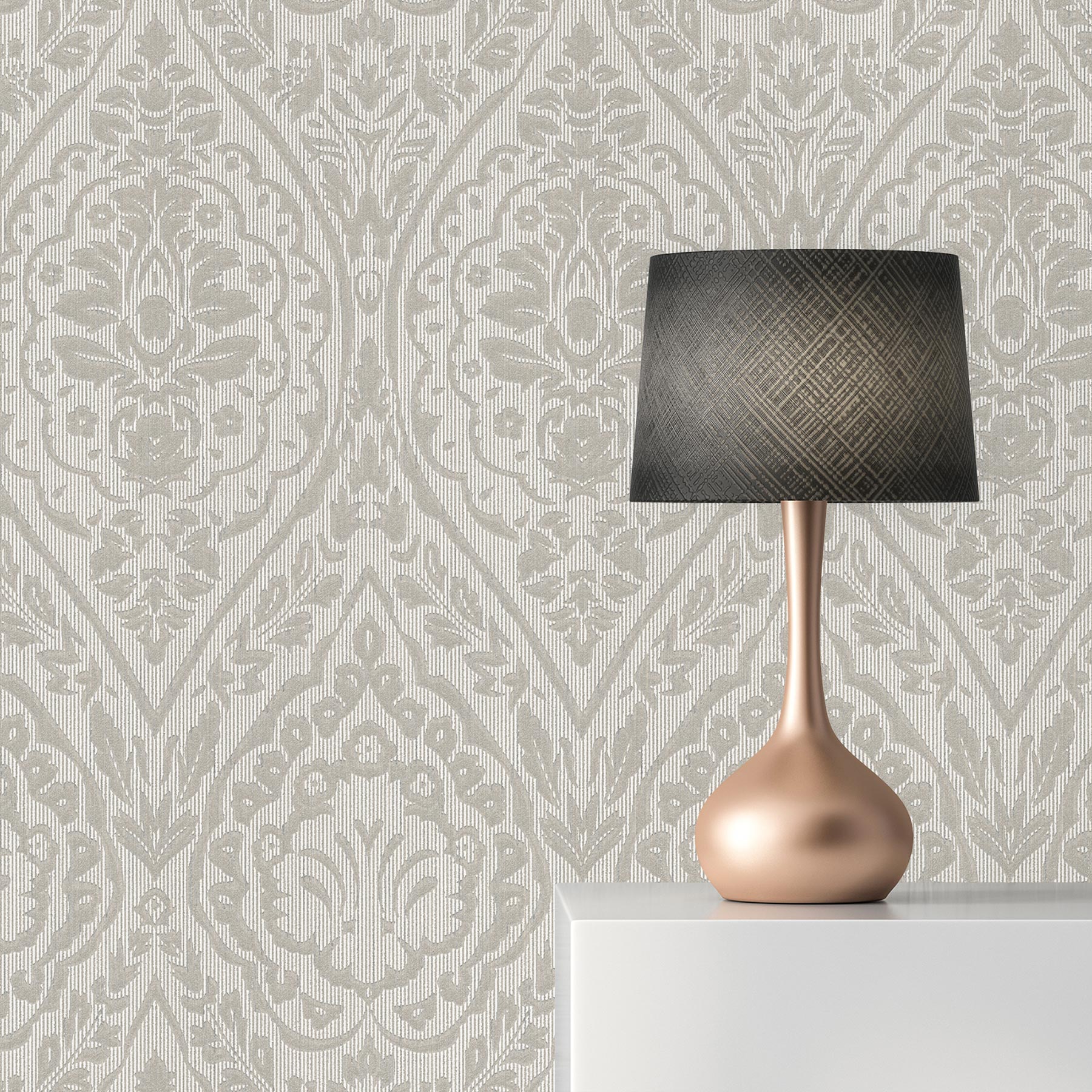 Tapete Streifen Pierre M1-No.3853 Vliestapete Creme Barocktapete Gestreift