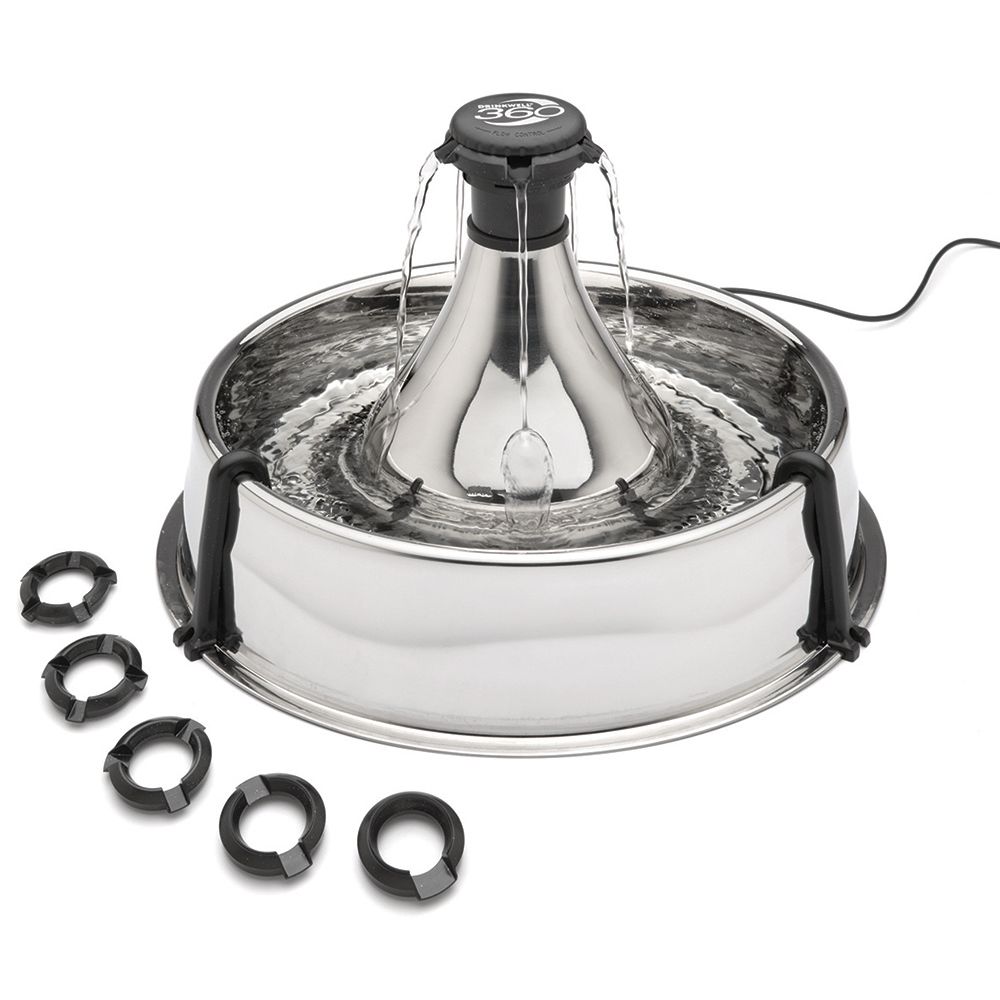 Trinkbrunnen | Drinkwell 360 Edelstahl | 3,8 Liter | EU Adapter