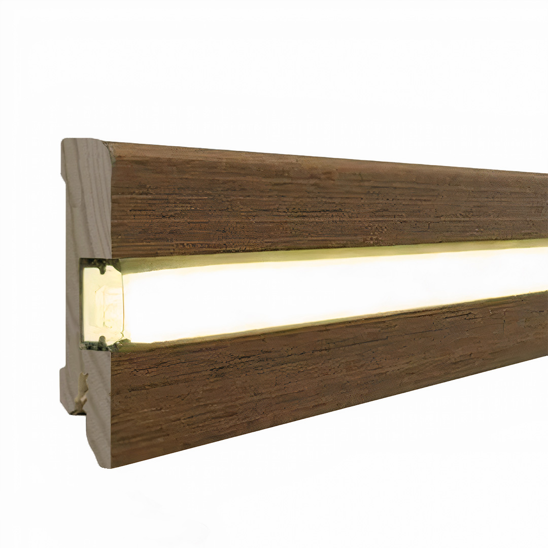 Licht Fußleiste Echtholz furniert lackiert dunkel braun 16 x 60 x 2500 mm by PROVISTON