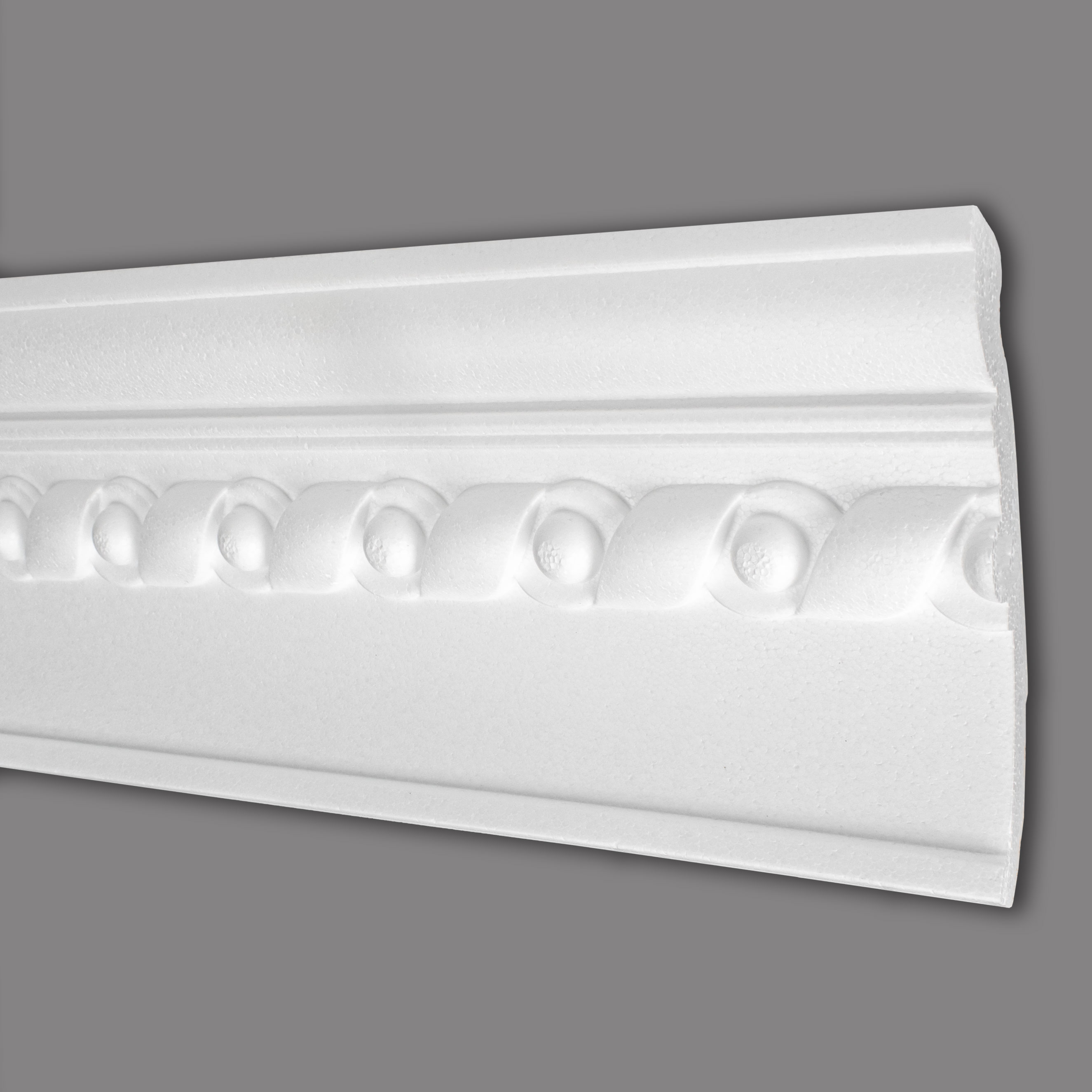 Marbet Stuckleiste "B-48" Styropor Deckenleiste 72 x 124 x 2000 mm Polystyrol Leiste Weiß