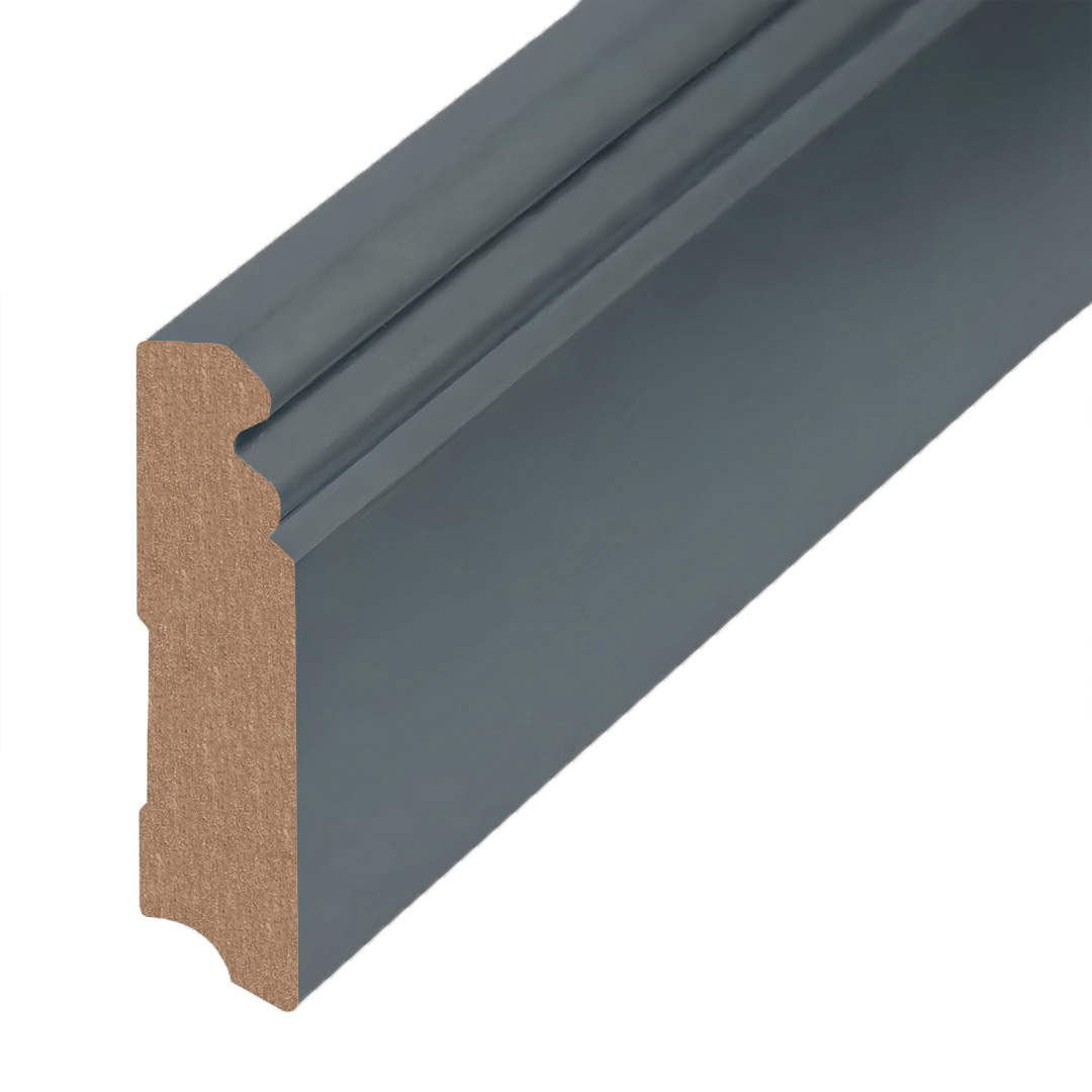 Sockelleiste profiliert foliert Hamburger Berliner Stil 19 x 80 x 2500 mm MDF Schwarz by PROVISTON