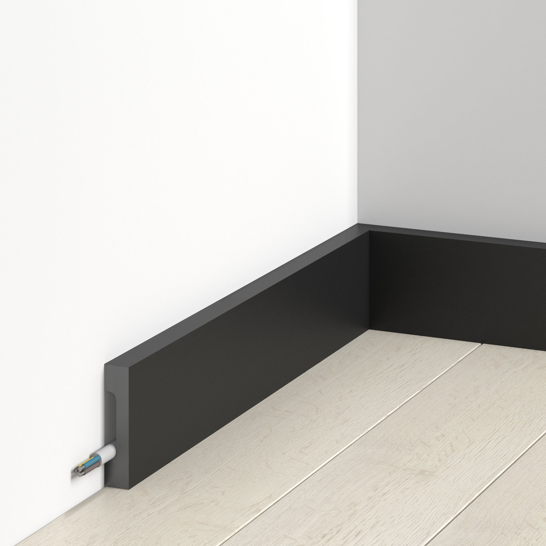 Mardom Plinthe en polymère MD359B Polyforce 16 x 70 x 2000 mm Plinthe noire