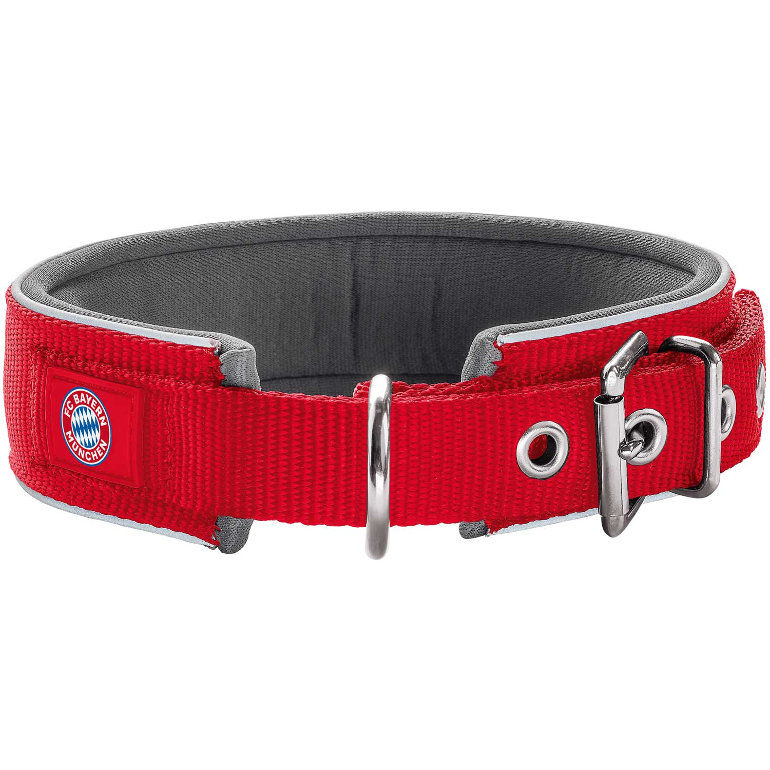 Hunter | Hundehalsband | Neopren Reflect FC Bayern München | Fanartikel | Reflektierend | Nylon