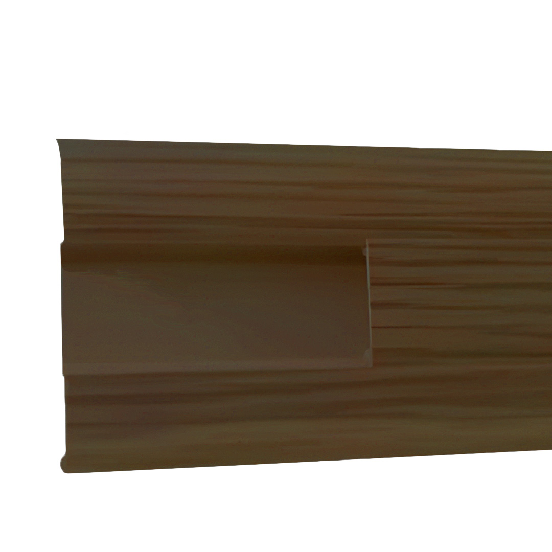 Bodenleisten Kunststoff PVC mit Kabelkanal in Wenge (18 x 55 x 2500 mm)