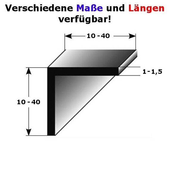 Winkelprofil "Aracena" als Montageprofil / Bauprofil, gleichschenklig, Silber eloxiert, aus Aluminium (Default)