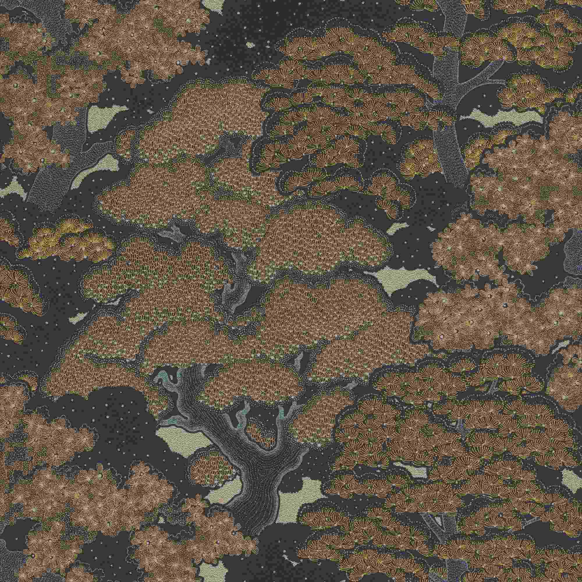Rasch | Salsa | 477214 | Vliestapete | Botanisch | 10.05 x 0.53 m | Schwarz | Gold