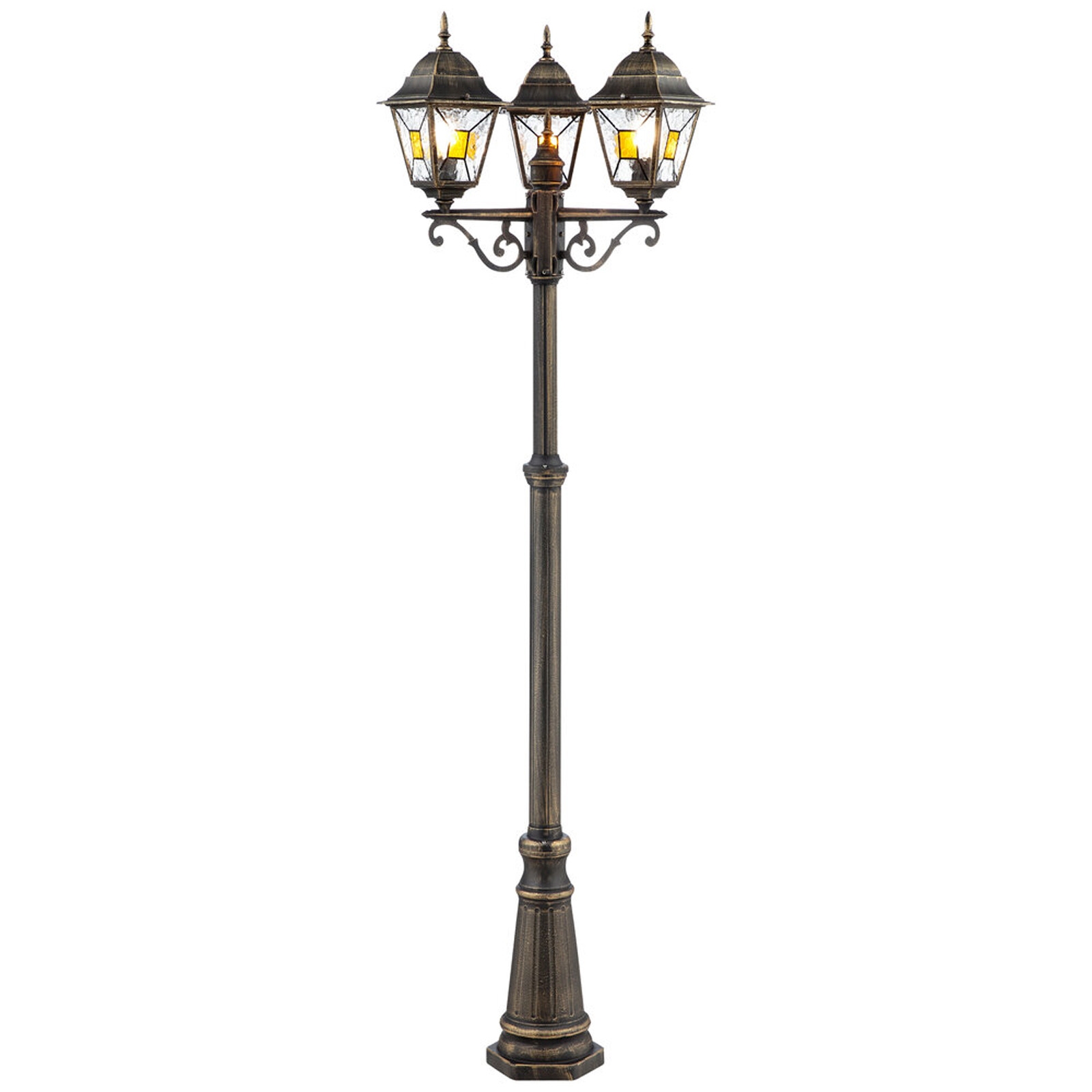 Stehleuchte 226 x 60 cm Gold Glas Stehlampe Vintage Harmonisch