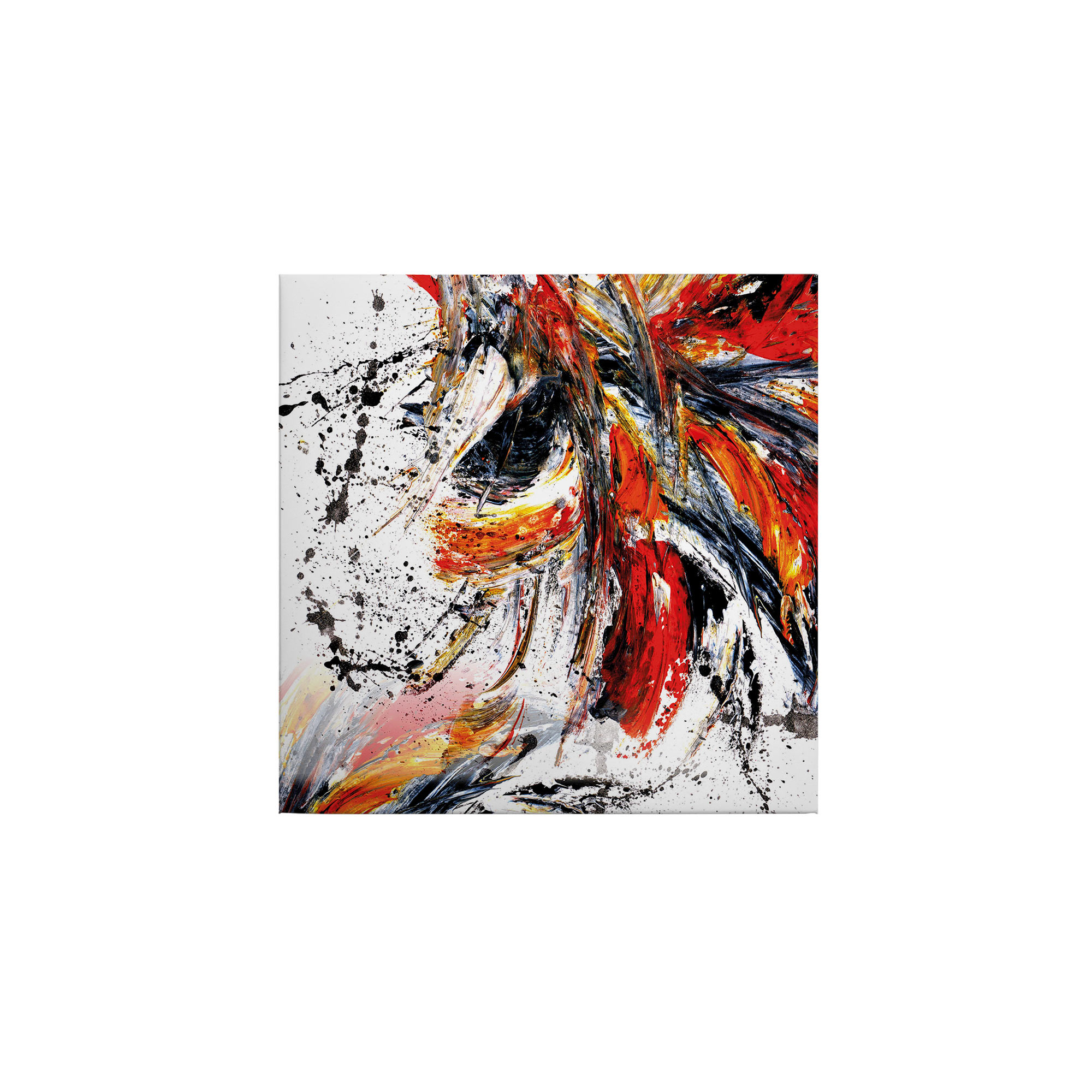 Tadessi Leinwandbild Abstrakt - 50 x 50 cm - M1-No.50552 - Keilrahmen in Rot Schwarz