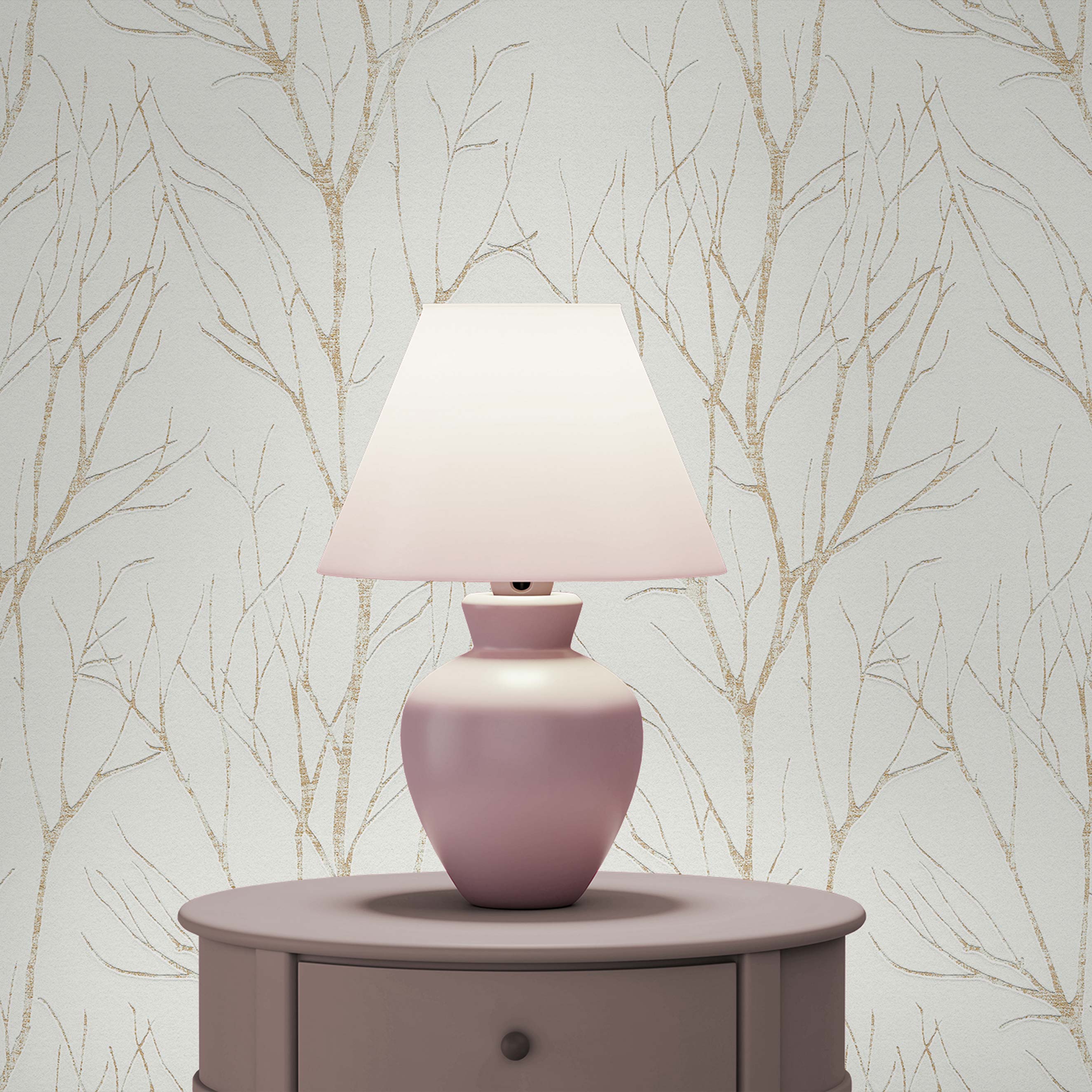 Tapete Wald und Blätter Aurora M1-No.325 Vliestapete Beige Gold Waldtapete