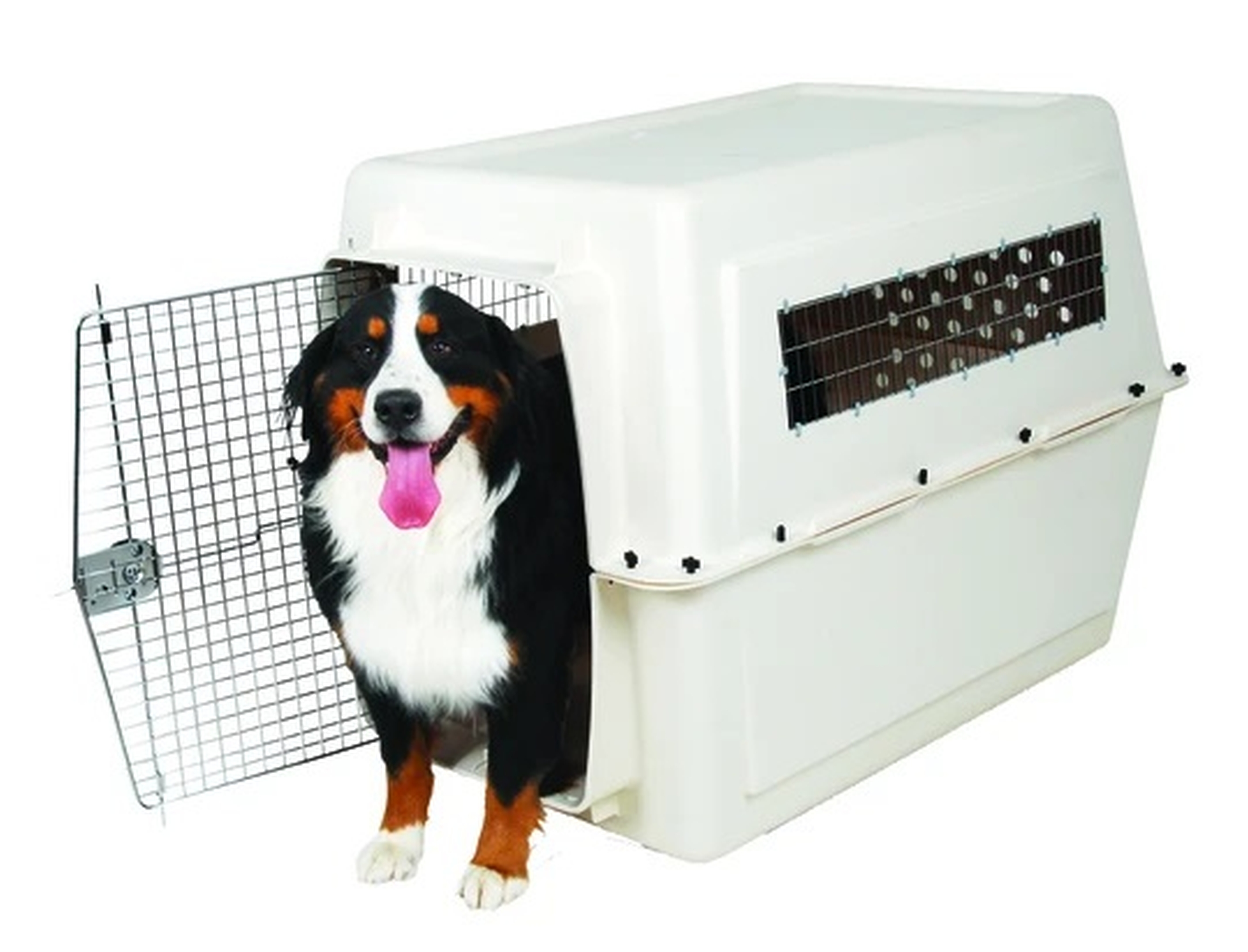Hundebox | Transport | Federverschluss | Boxen | Beige | Kunststoff | 122x81.3x89 cm