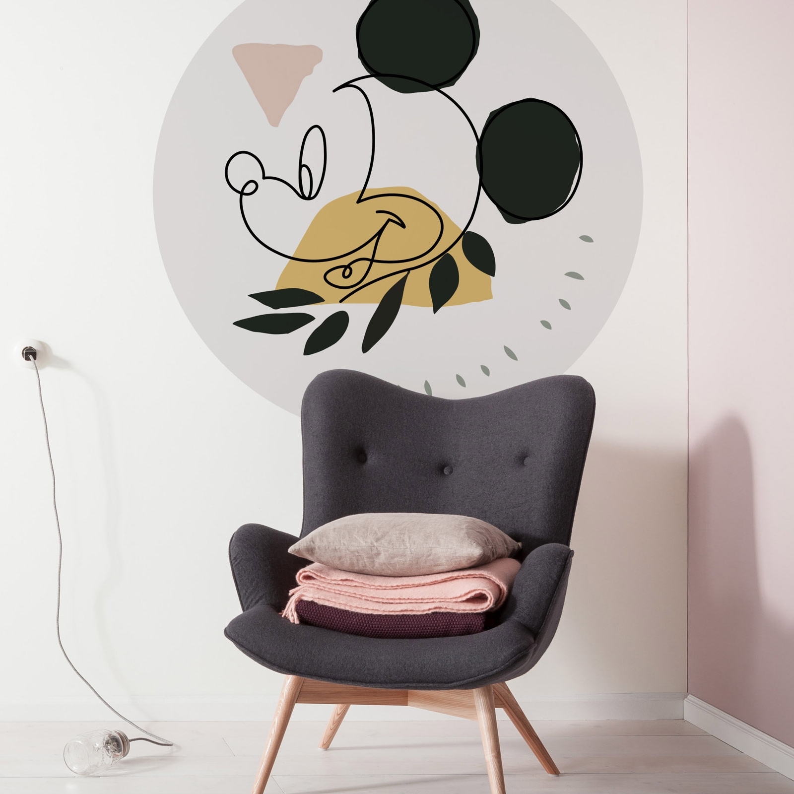 Papel pintado fotográfico Komar Disney Dot Mickey Arte Moderno 125 x 125 cm Tejido no tejido Autoadhesivo Mickey Mouse Dibujo animado