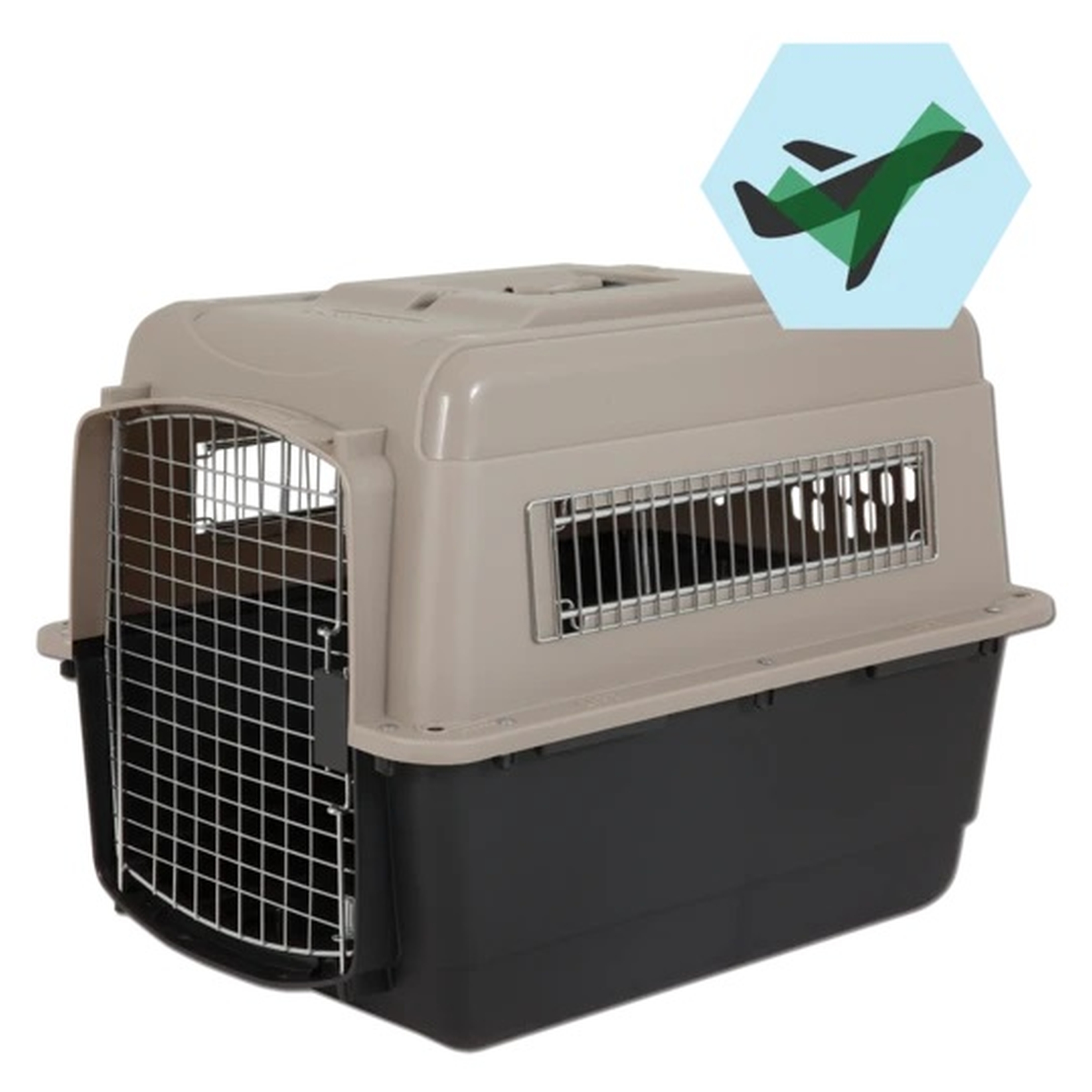 Hundebox | Transport | Napf | komfortabel | Boxen | Grau | Kunststoff | 71x53x56 cm
