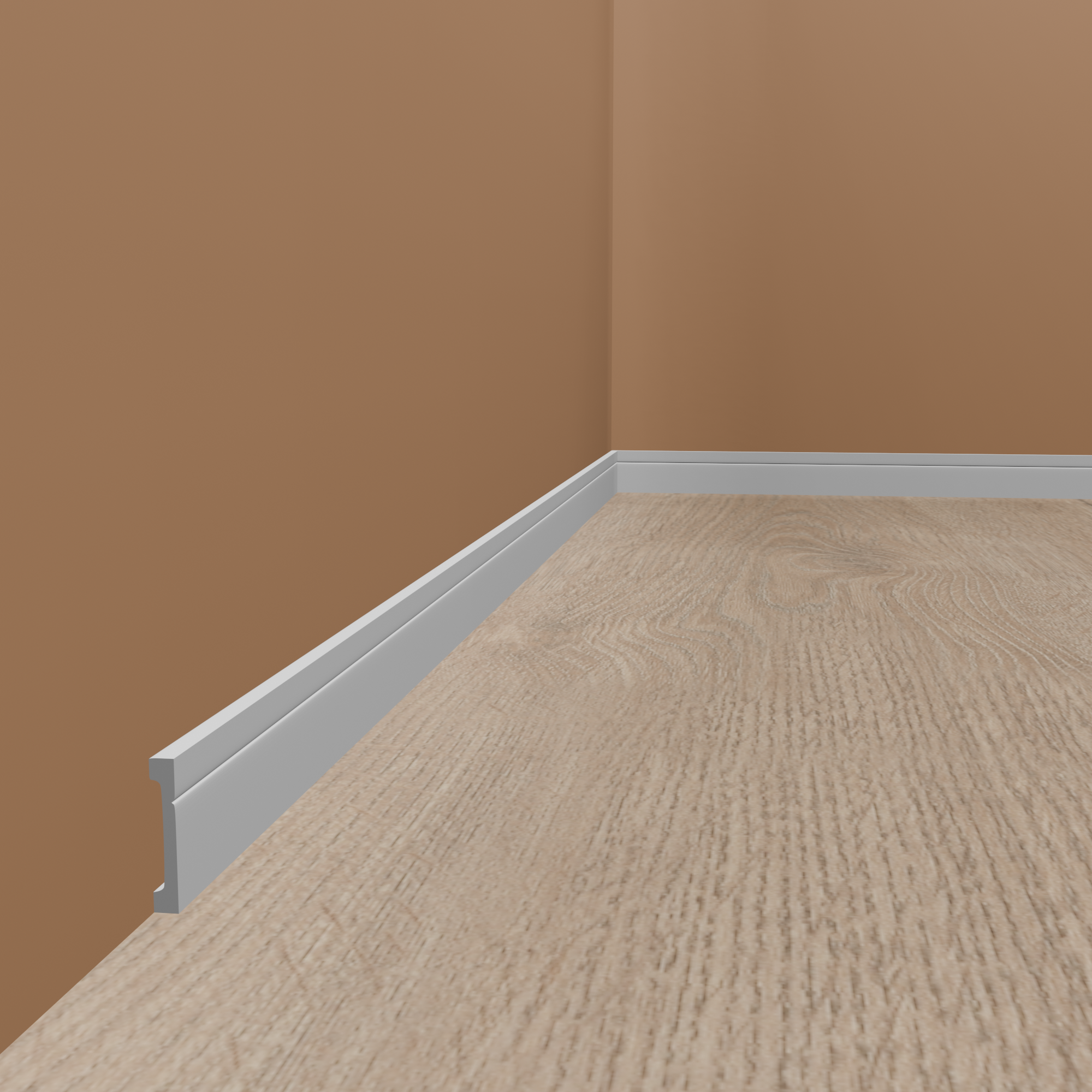 PROVISTON | Sockelleiste "NE356" | 15 x 110 x 2000 mm | Weiß | Fußleiste | Kabelkanal | Hochwertig