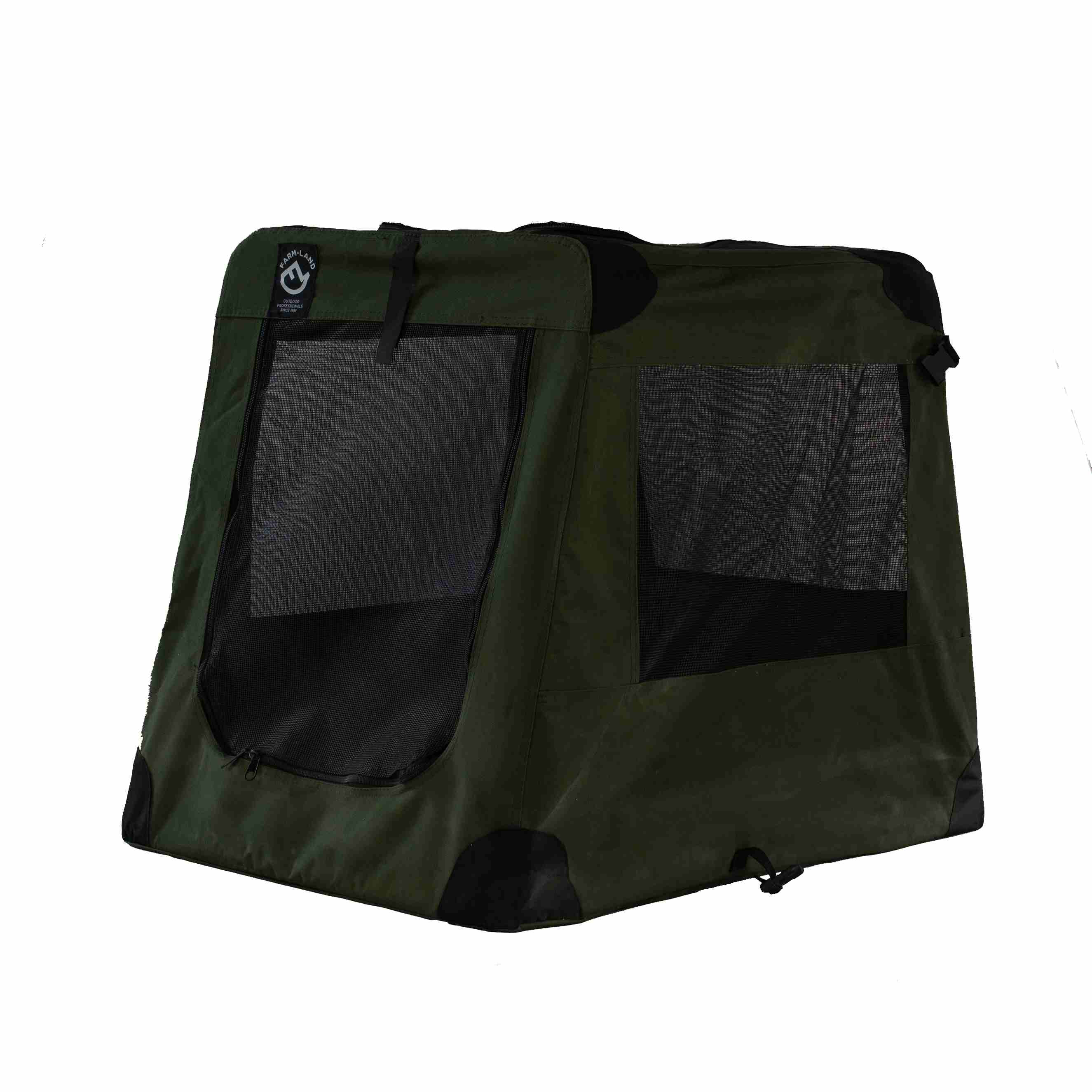 Farm-Land | Hundetransportbox | Grün | Größe 82 x 58 x 68 cm | Autotransportbox | Hundebox faltbar