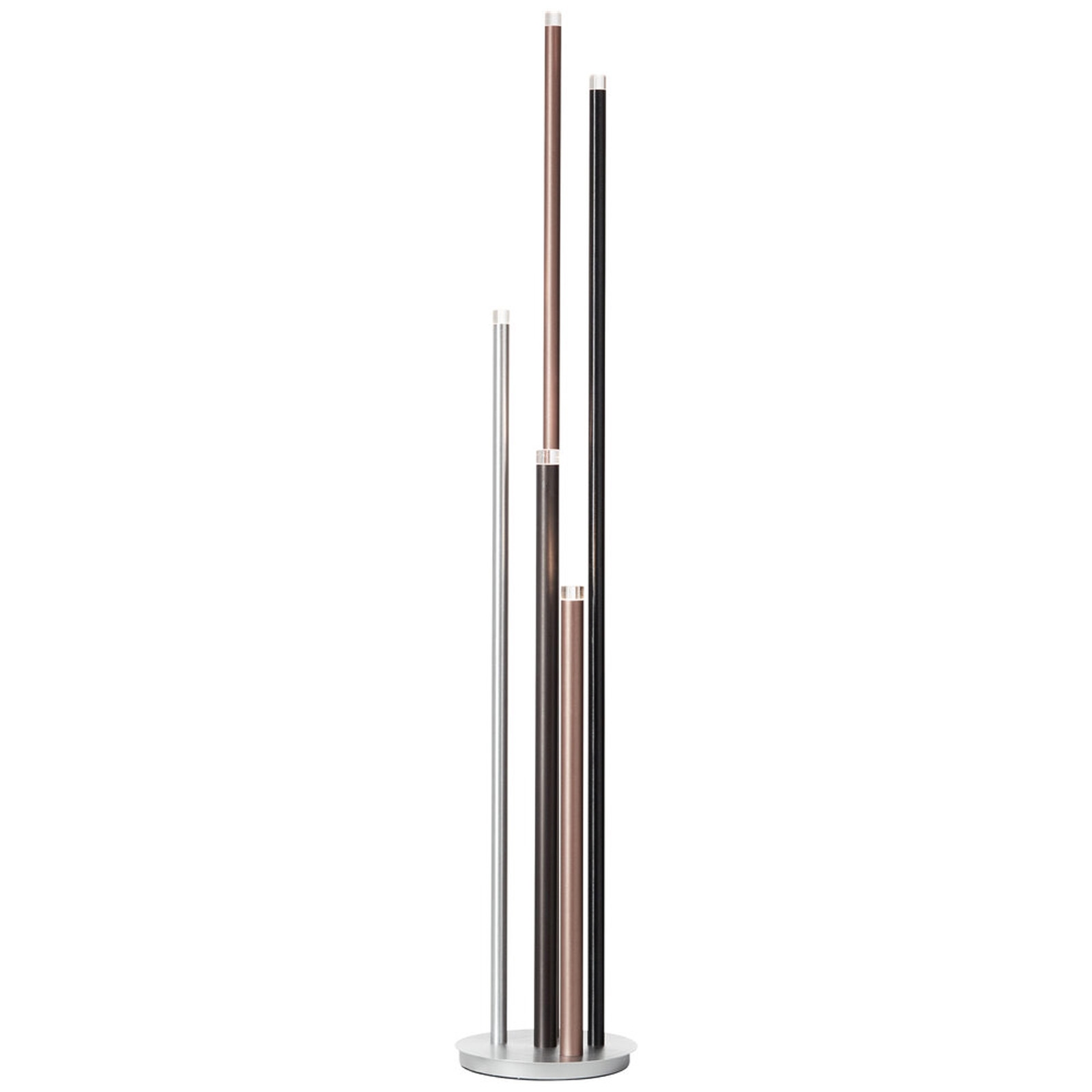 LED Stehleuchte 155.3 x 27.5 cm Braun Metall Stehlampe Zylindrisch Lichtfarbe: Warmweiß dimmbar