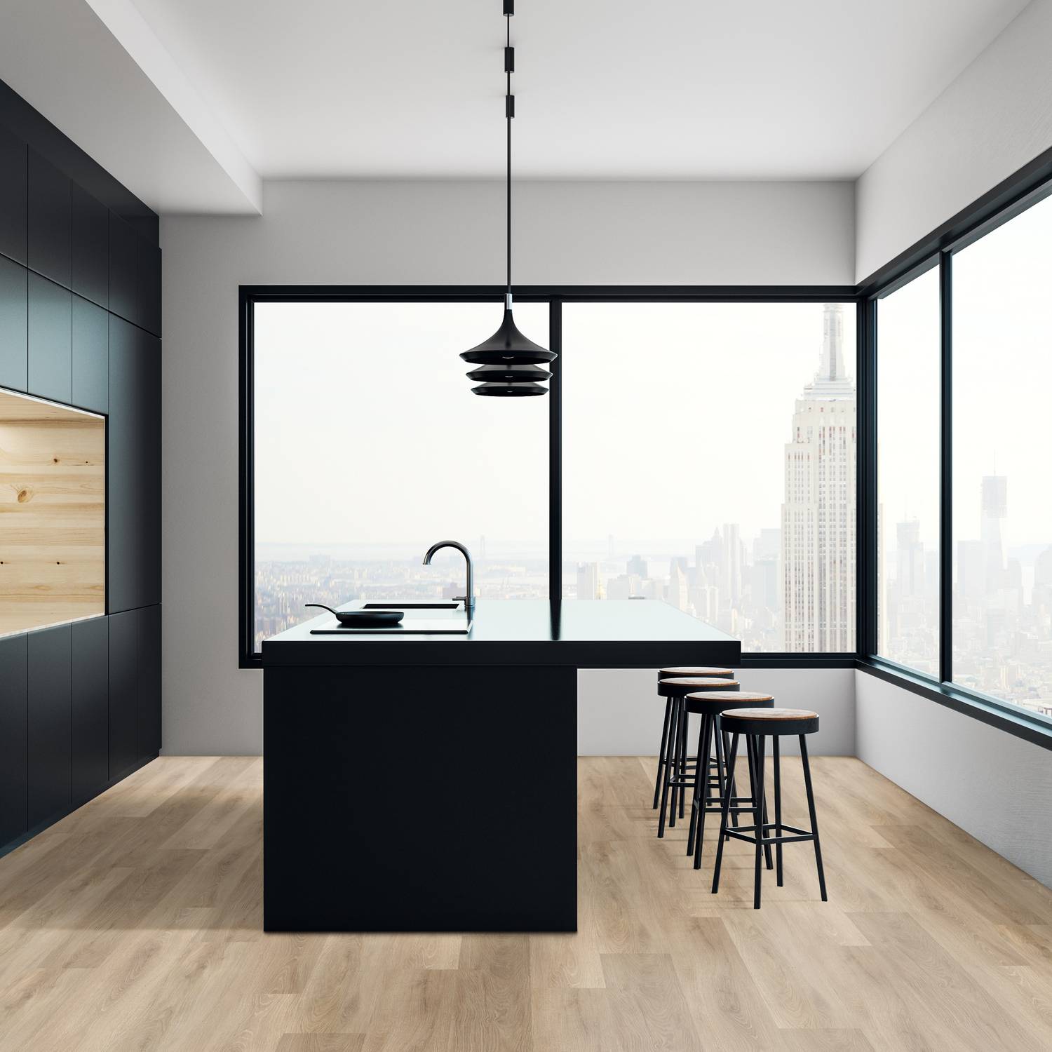 Check comfort Sol vinyle PVC 2513 Montnegre 1522 x 225 x 5 mm Vinyle clipsable Parquet Chêne