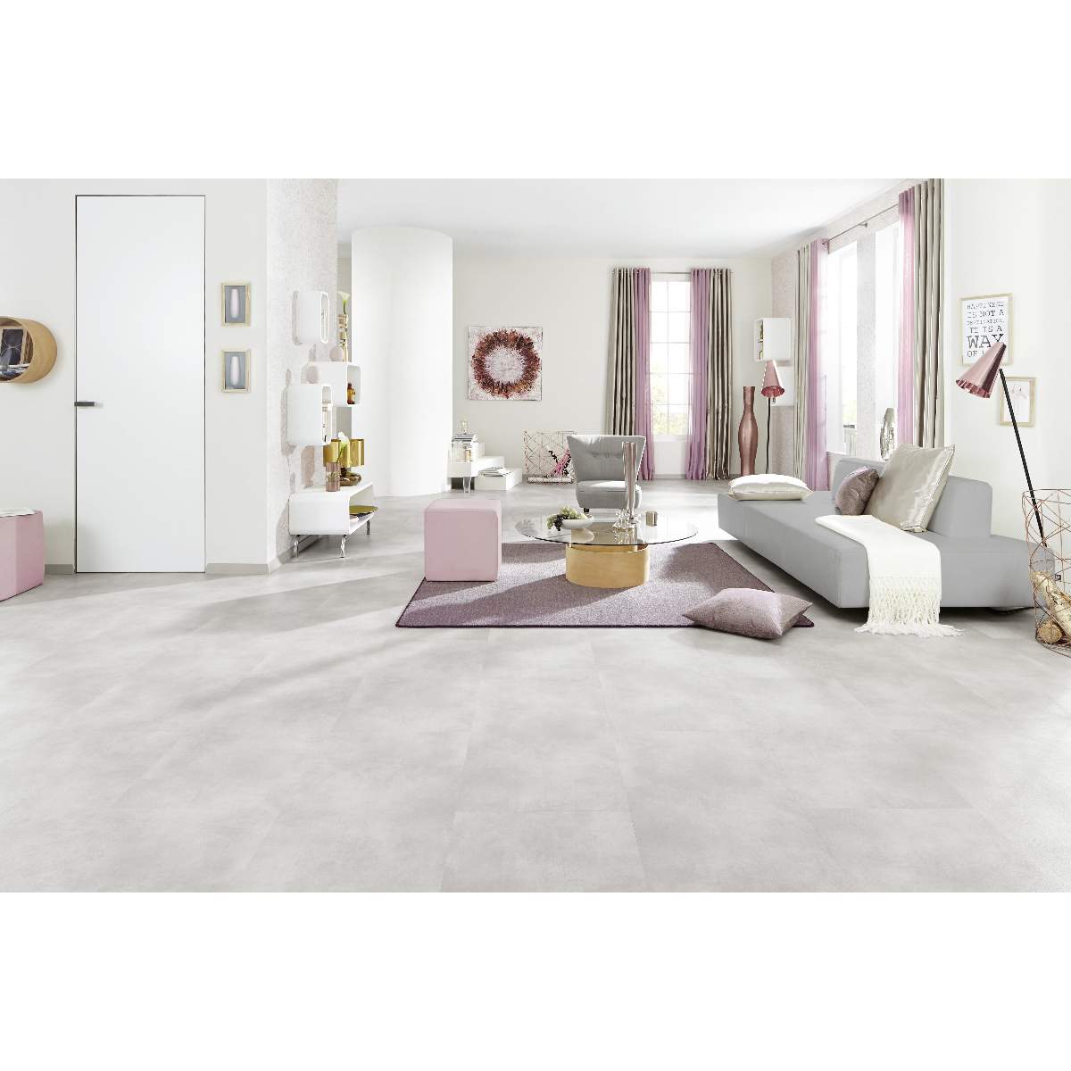 Sol vinyle PVC DESIGN 555 Dryback 914x457x2.5mm Vinyle à coller Aspect pierre carrelage
