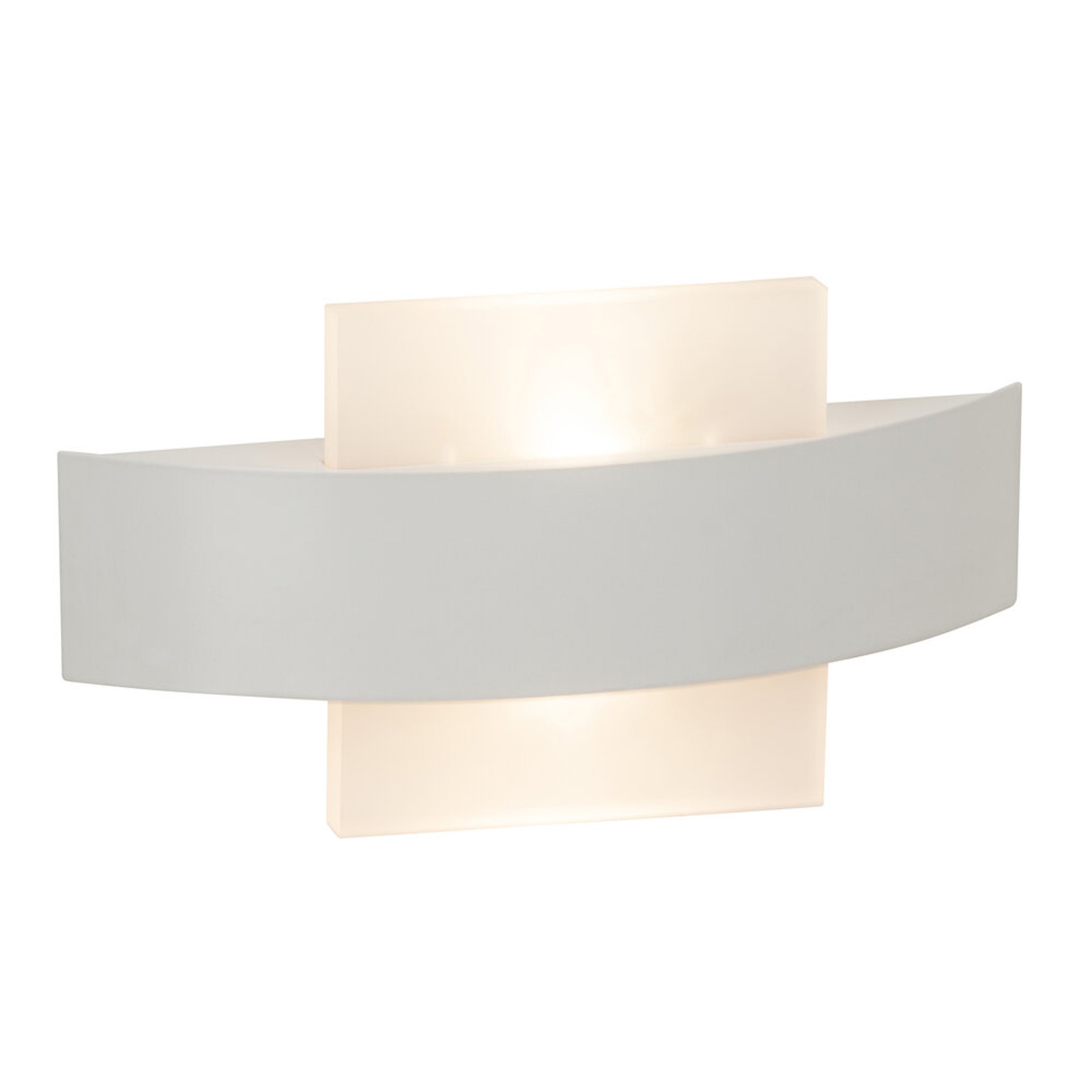 LED Wandleuchte 13.6 x 5.5 x 25.5 cm Weiss Metall Wandlampe Gebogen Basic Lichtfarbe: Warmweiß