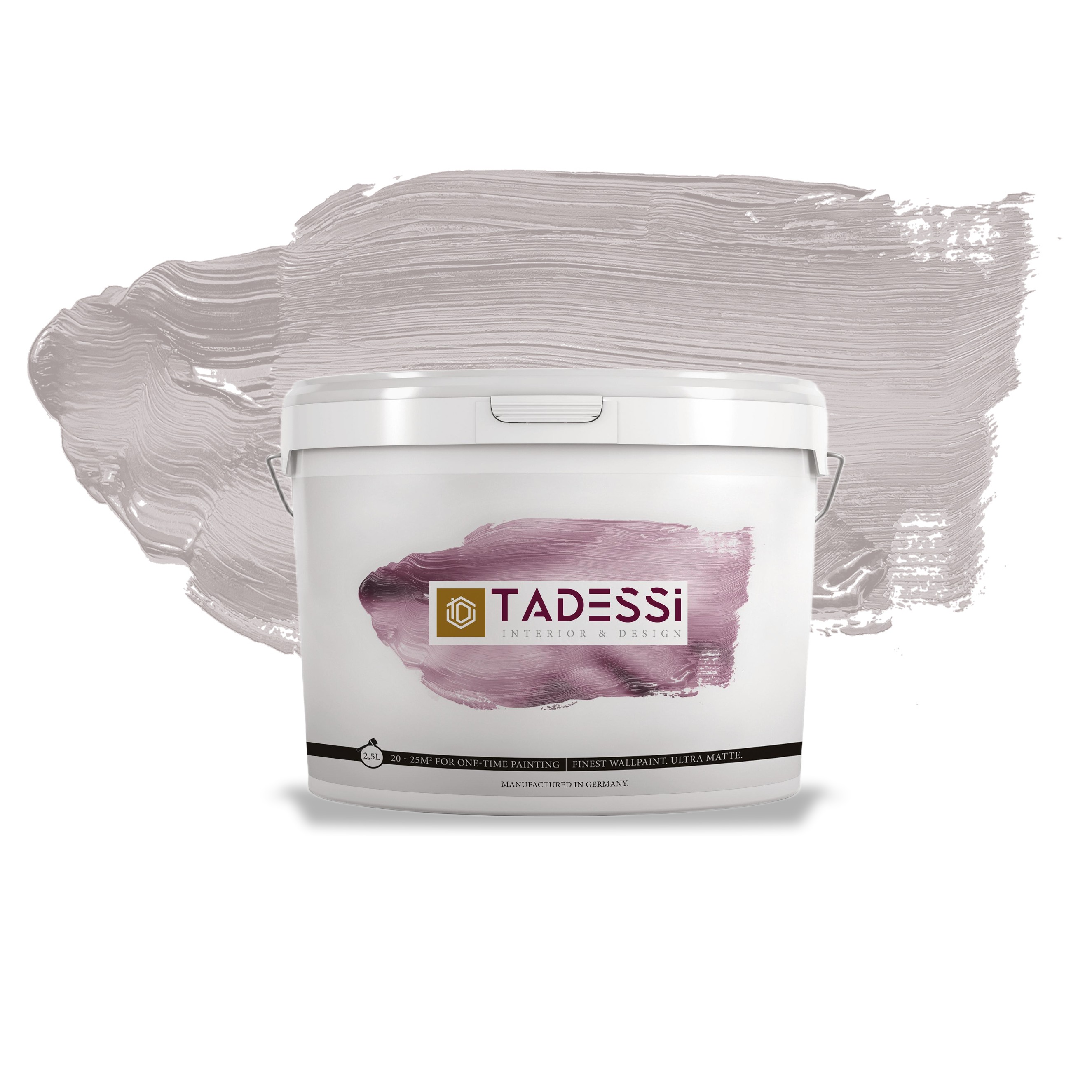 TADESSI Color Vista - Wandfarbe Pastellgrau - Taubengrau - Matte Innenfarbe - Hochwertige Dispersion
