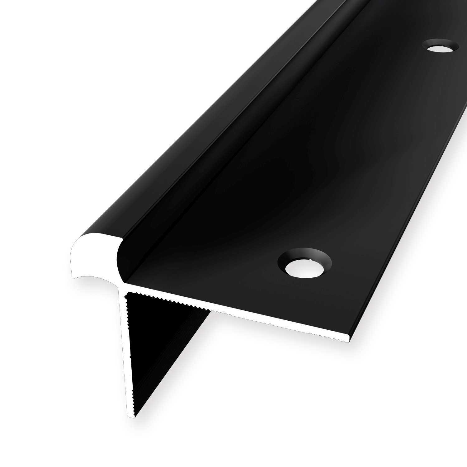 Nez de marche 33 x 43 x 2500 mm Cornière alu lisse avec trous à vis fraisés Küberit