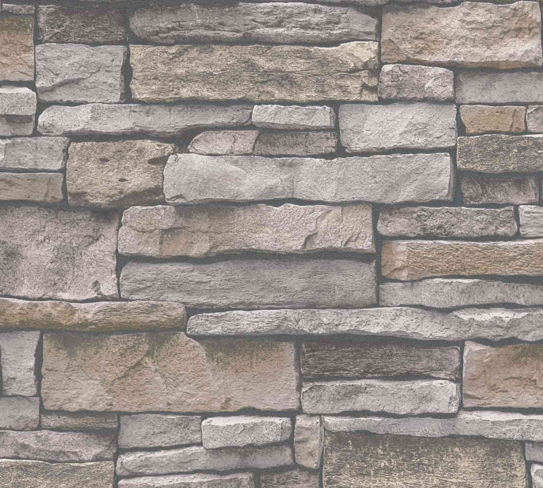 A.S. Creation | Bricks & Stones | 388133 | Vliestapete | Steinoptik | 0.53 x 10.05 m | Beige
