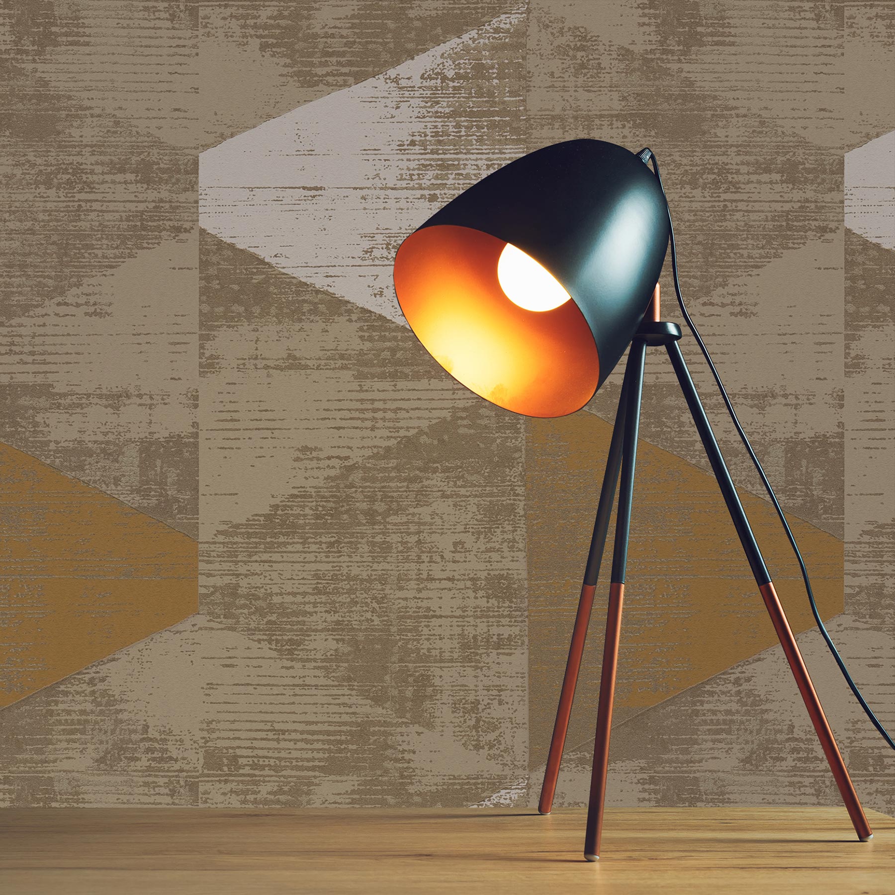 Tapete 3D Optik Mattia M1-No.3425 Vliestapete Gold Gelb Grafik Modern Geometrisch