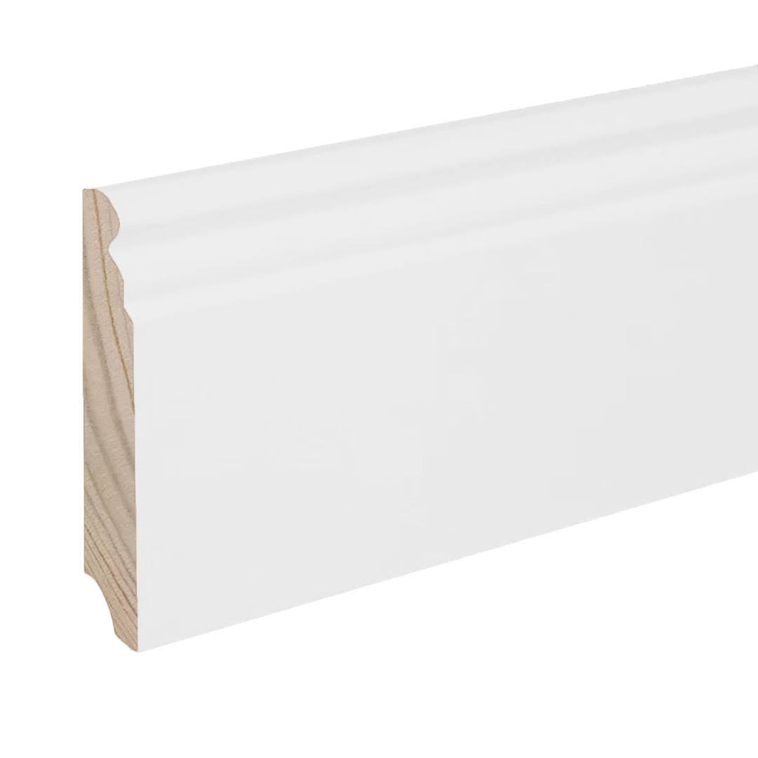 Sockelleiste / Fußleiste / Bodenleiste Novara-3 (73004) | 16 x 96 x 2400 mm | Gletscherweiß