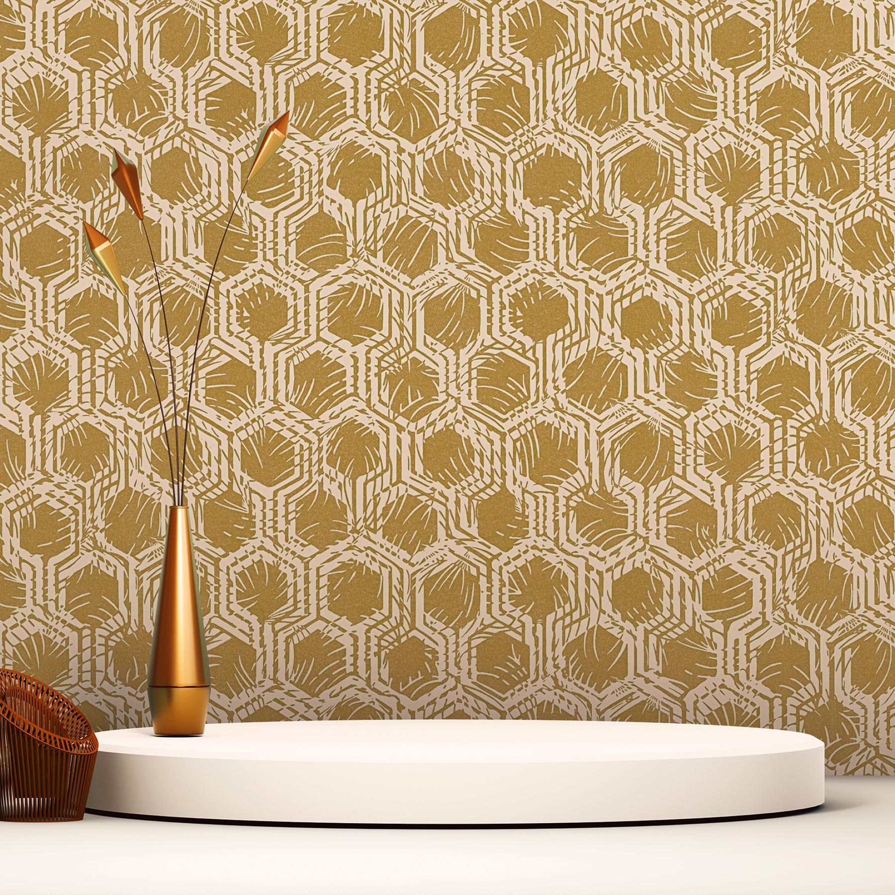 Tapete Grafik Tino M1-No.2355 Vliestapete Gold Geometrisch Modern