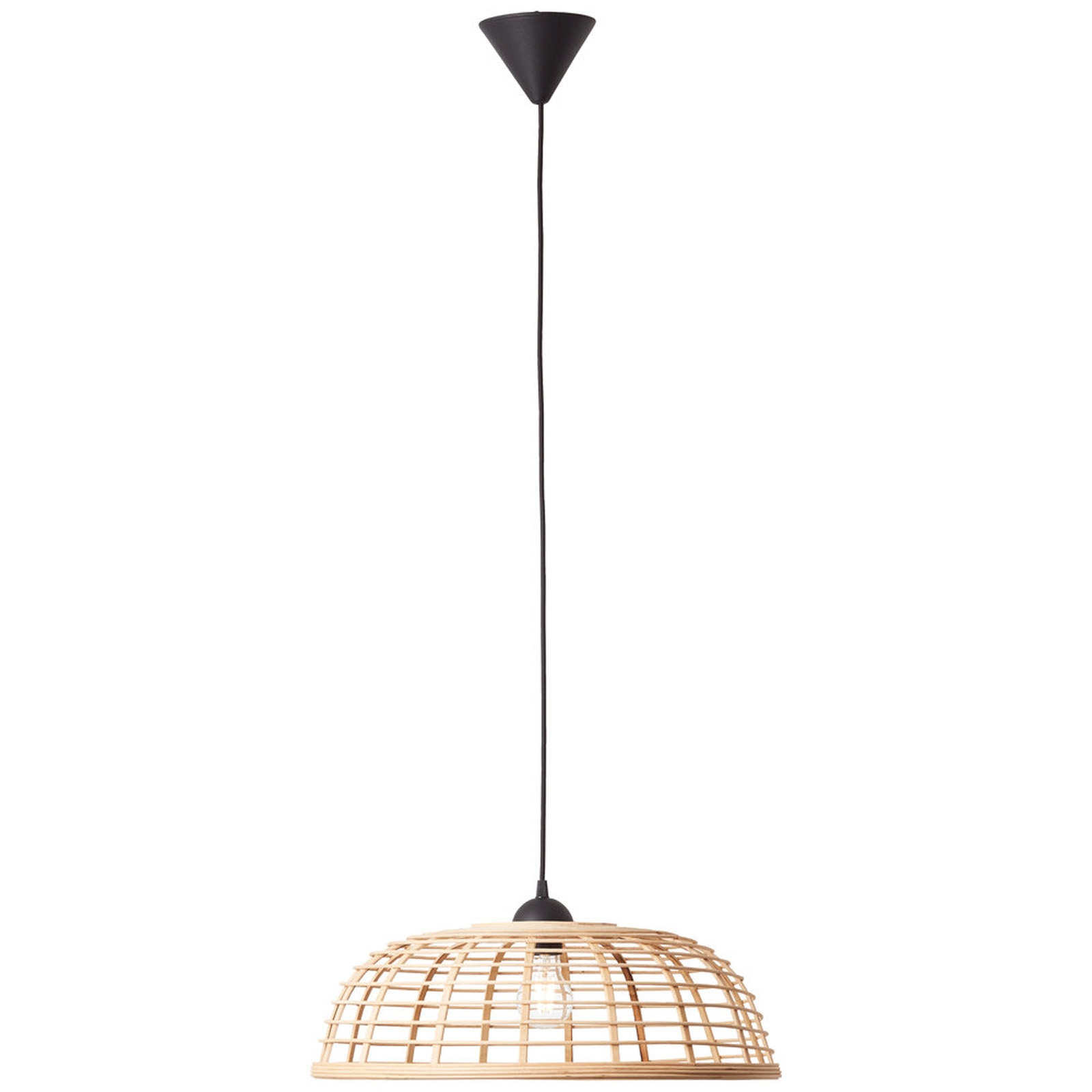 Pendelleuchte 130 x 48 cm Braun Bambus Pendellampe Zylindrisch Natürlich Boho Harmonisch