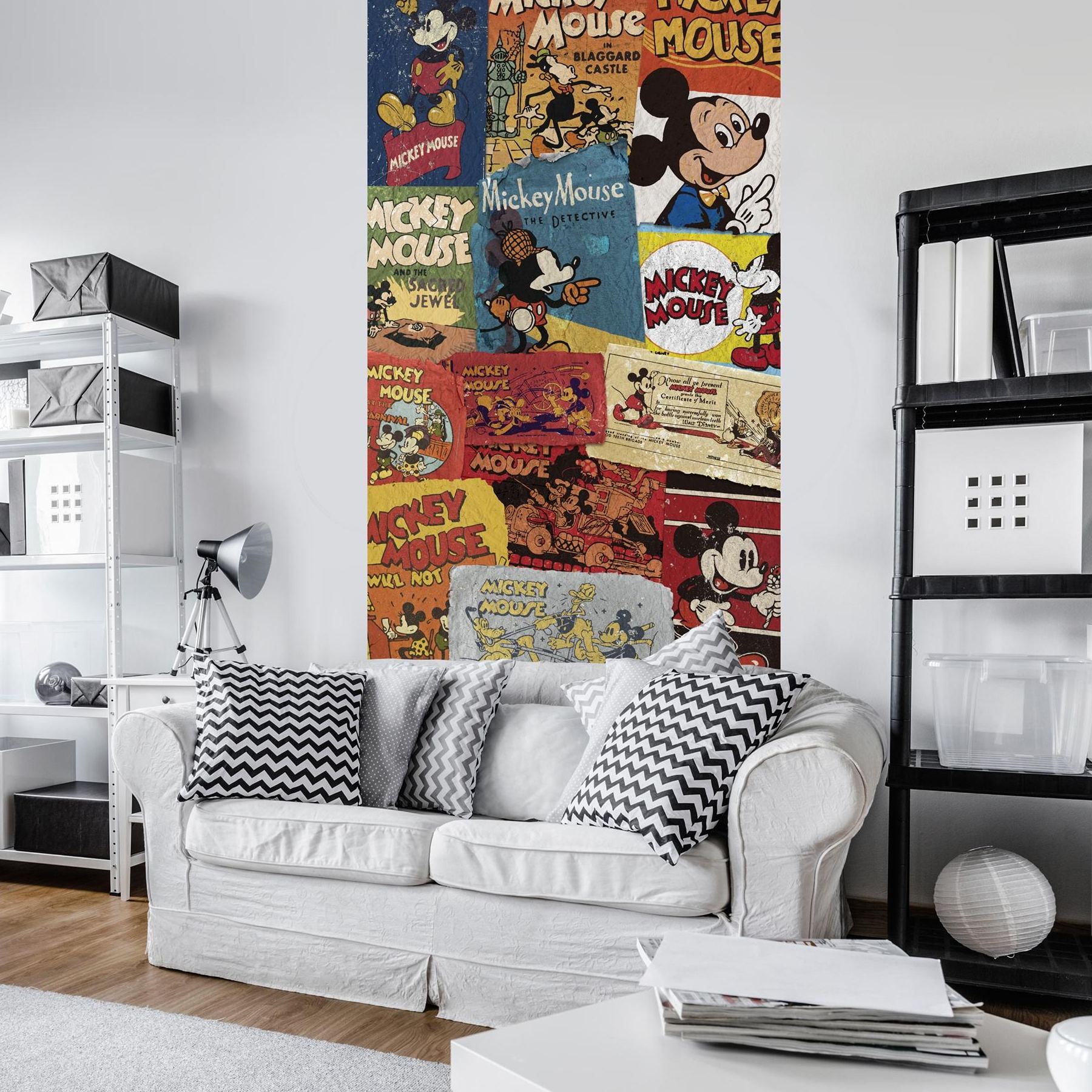 Papel pintado fotográfico Komar Disney Mickey Billboard 200 x 120 cm Tela no tejida Mickey Retro Pósters de Mickey Mouse