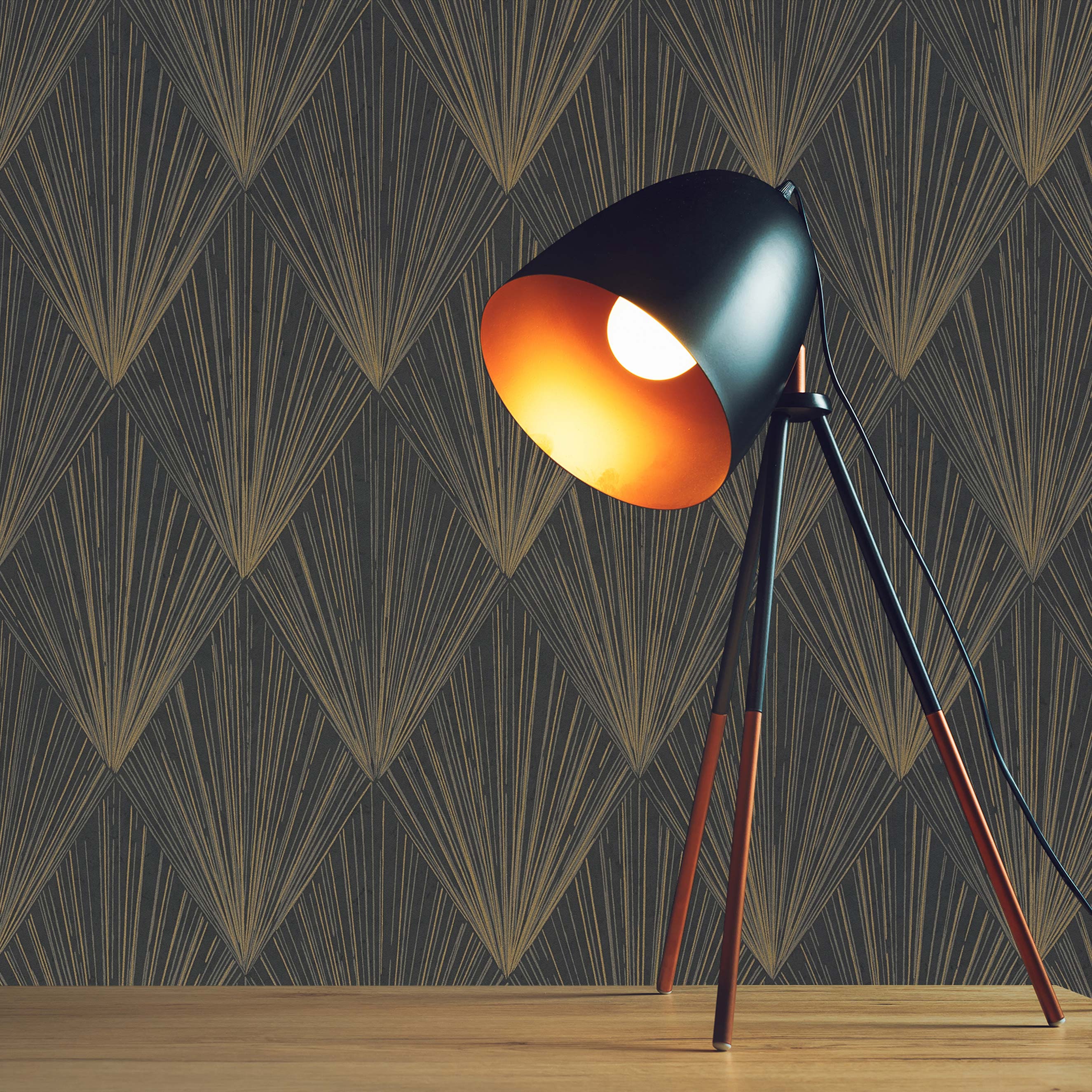 Tapete Grafik Tino M1-No.621 Vliestapete Schwarz Gold Geometrische Tapete