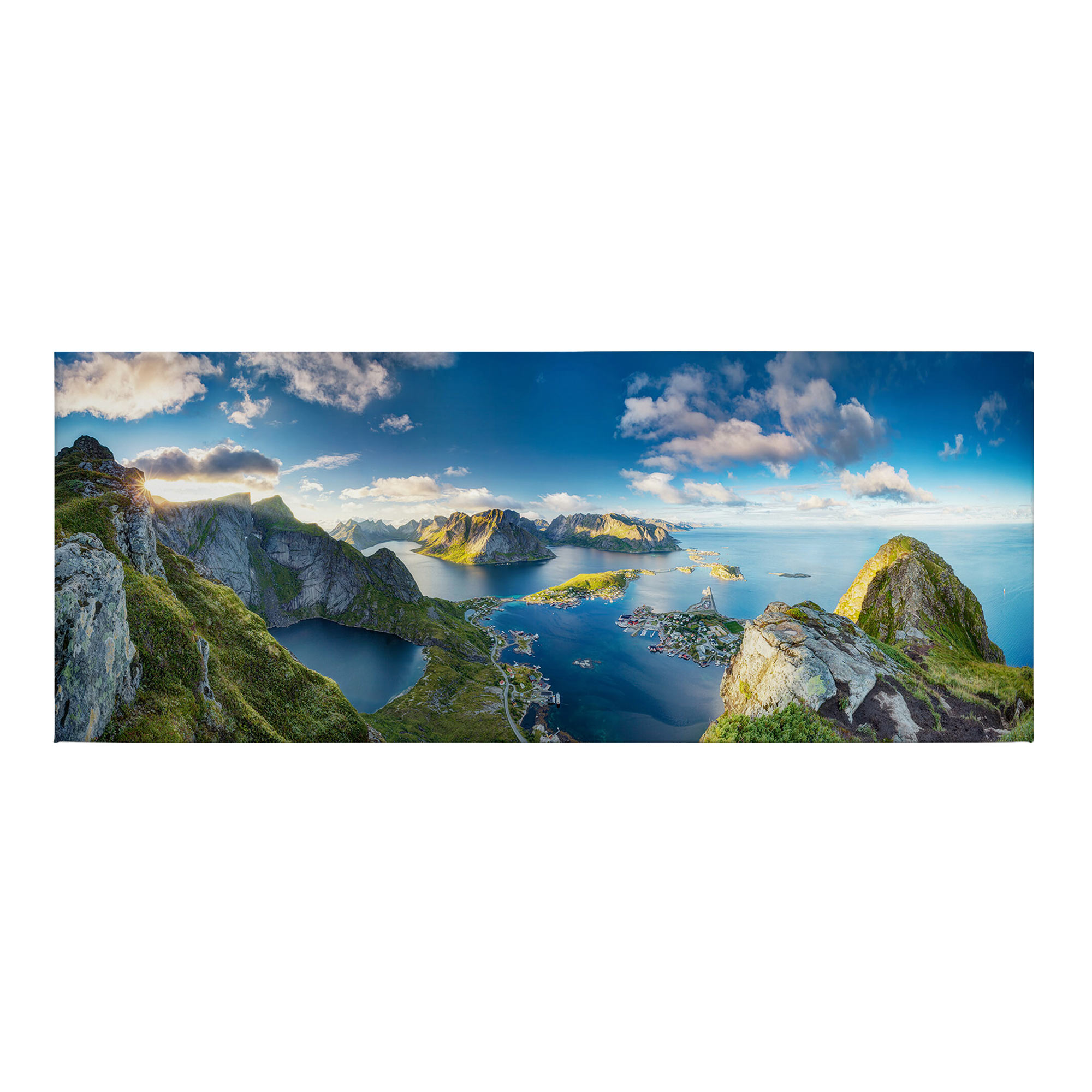 Tadessi Leinwandbild Meer - 40 x 100 cm - M1-No.50449 - Keilrahmen in Grün Grau