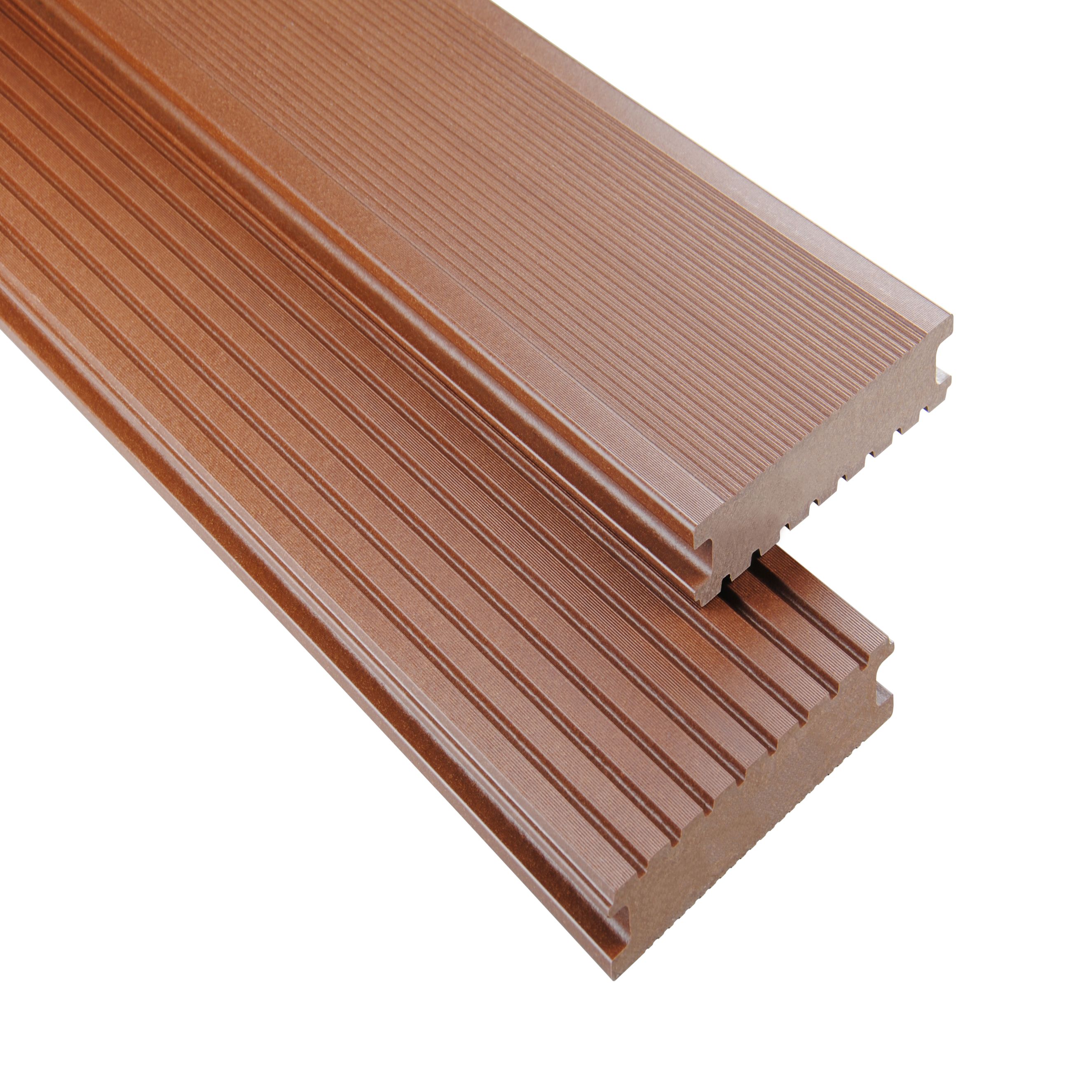 WPC Terrassendiele 14.5 x 2.6 cm Bodendiele Vollprofil Standard Braun Terrasse Kovalex