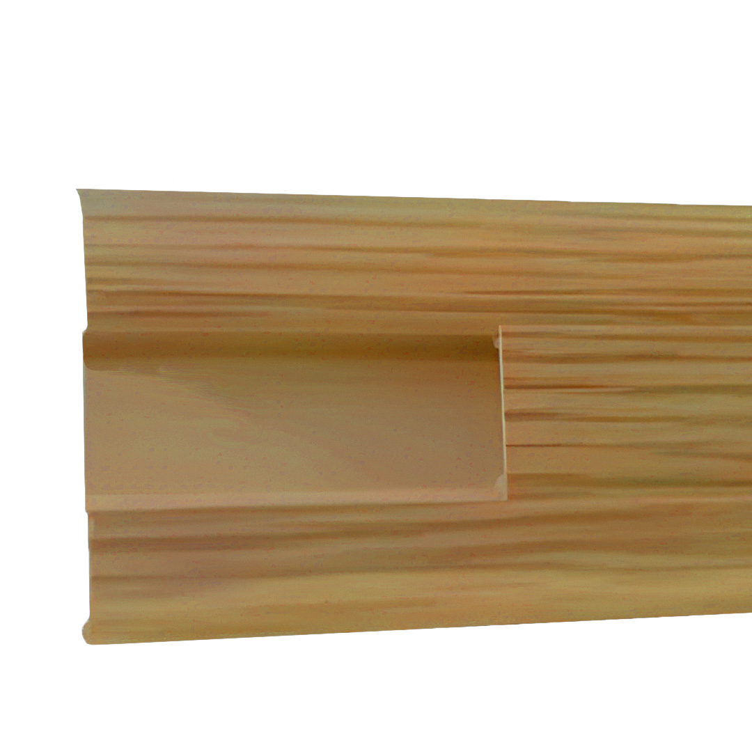Bodenleisten Kunststoff PVC mit Kabelkanal Walnuss (18 x 55 x 2500 mm)