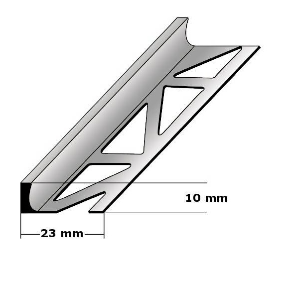 Équerre de finition carrelage | hauteur 2 - 30 mm | largeur 23 mm | alu