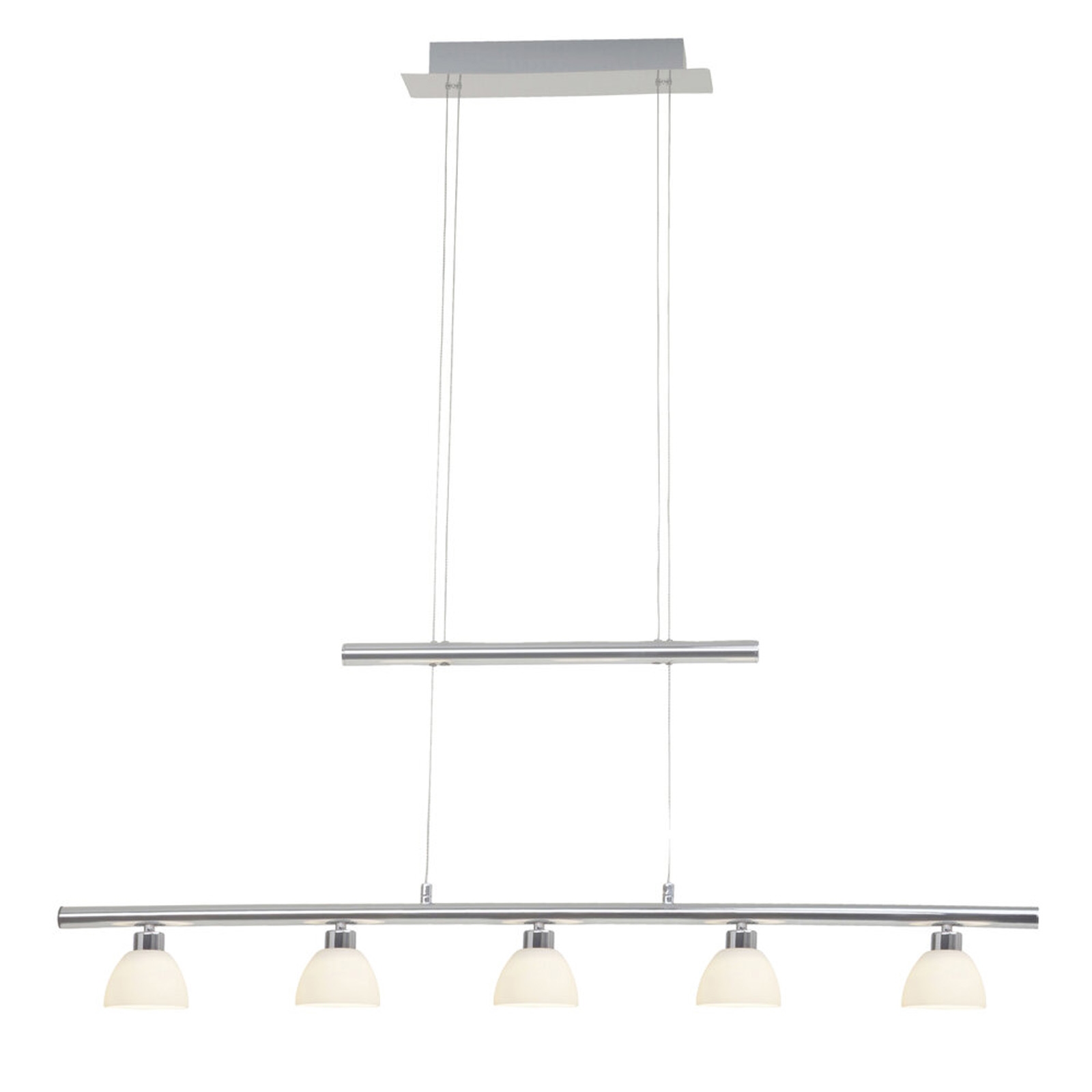 LED Pendelleuchte 90 x 8.5 x 98 cm Metallic Glas Pendellampe Kegel Lichtfarbe: Warmweiß dimmbar