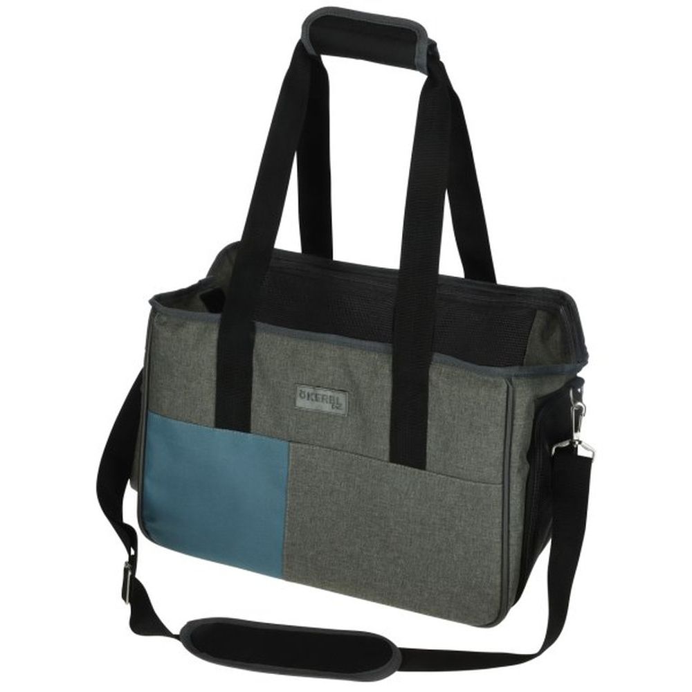 Coperani | Hundetragetasche | Grau Blau | Softplüsch Bodenmatte