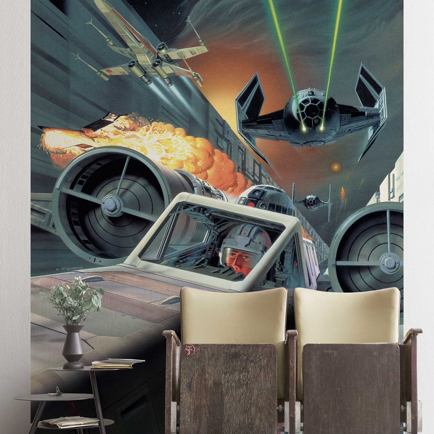 Komar Papier Peint Photo Star Wars Assaut Tranchée Combat Vaisseau Laser Espace 280 x 200 cm Intissé