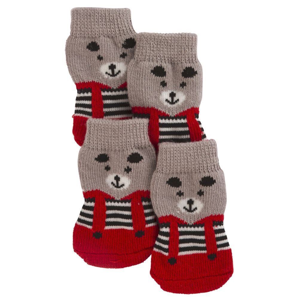 Hundesocken Bruno | versch. Größen | graurot